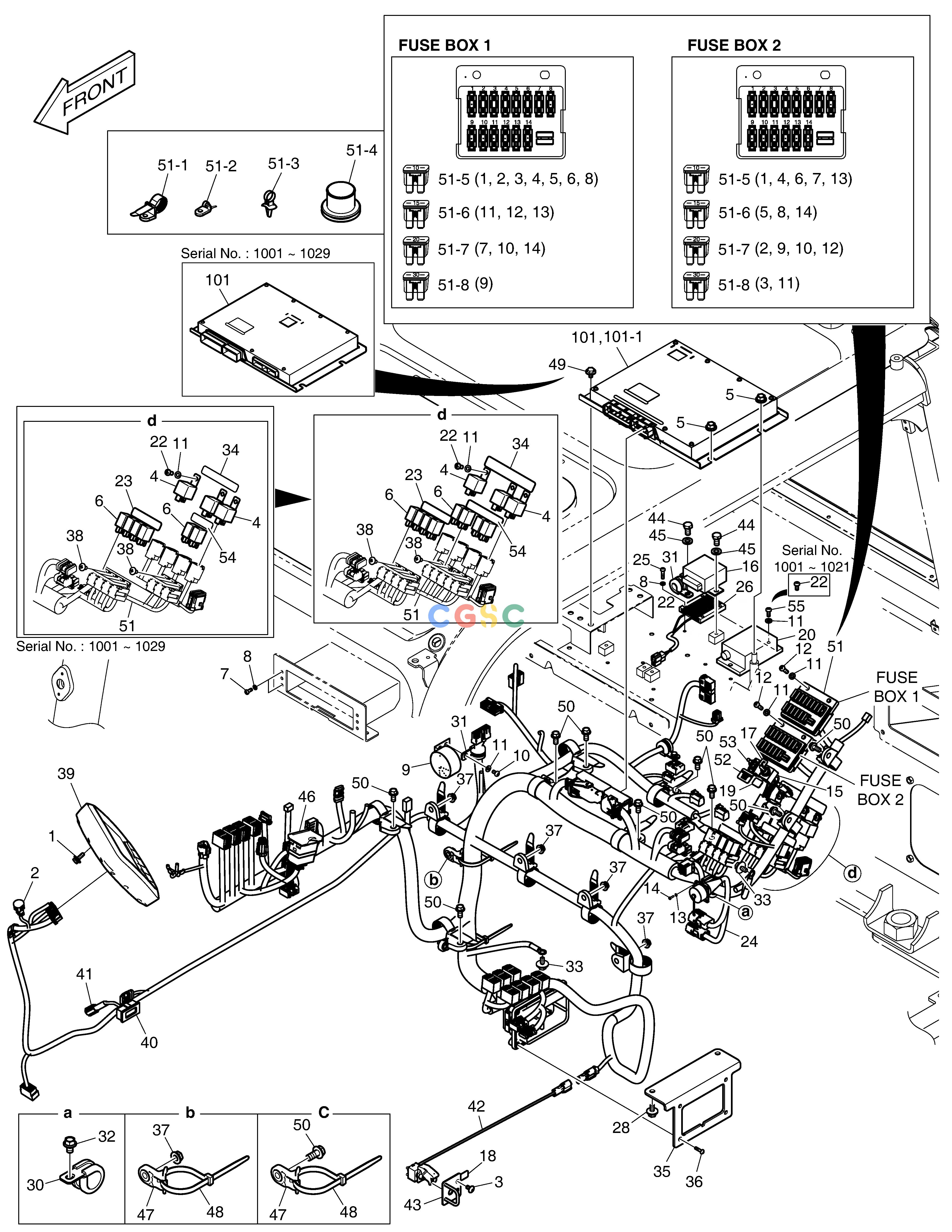 斗山零件查询ELECTRIC PARTS - CABIN DX300LC-5(S/N:1001~1057) Doosan parts catalog online