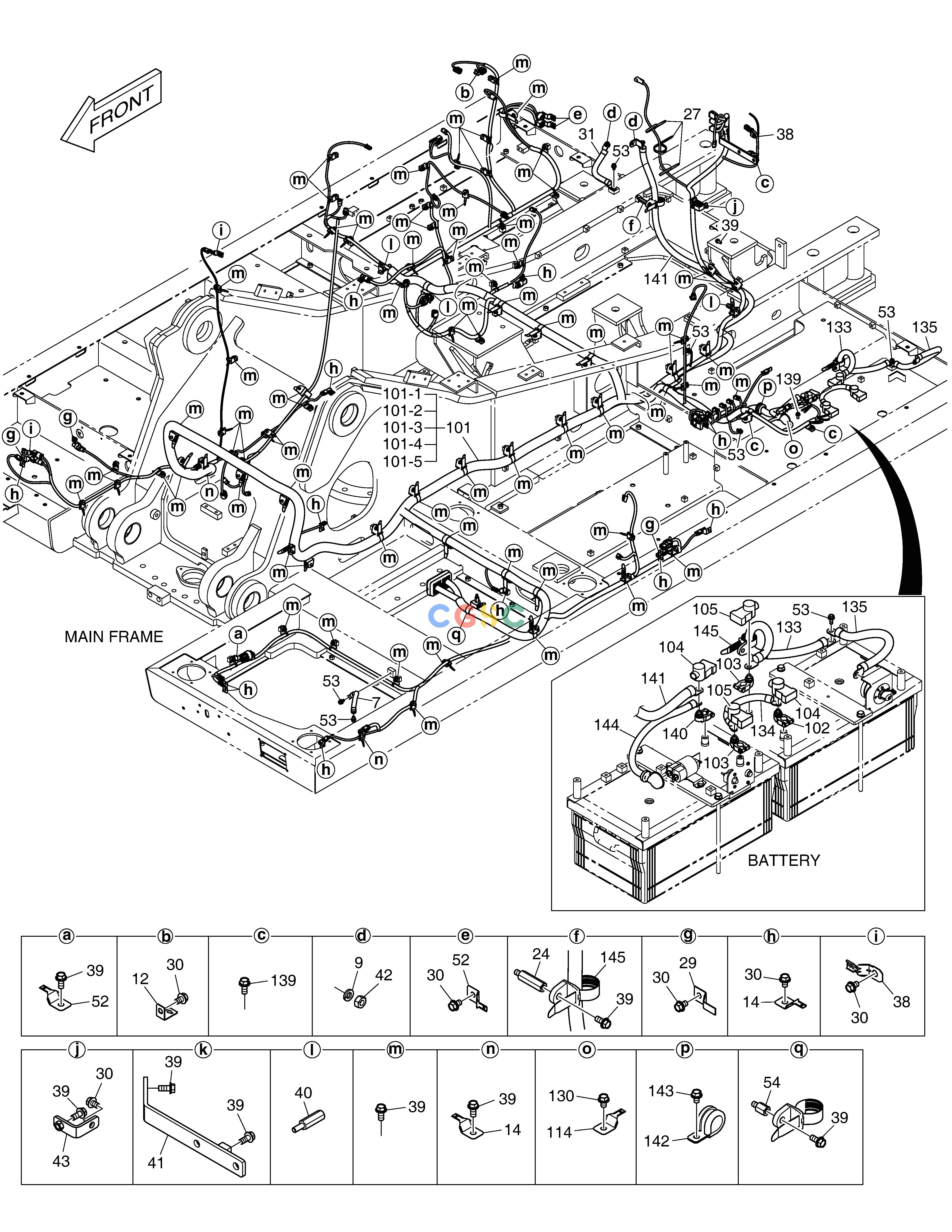 斗山零件查询ELECTRIC WIRING DX300LC-5(S/N:1001~1057) Doosan parts catalog online