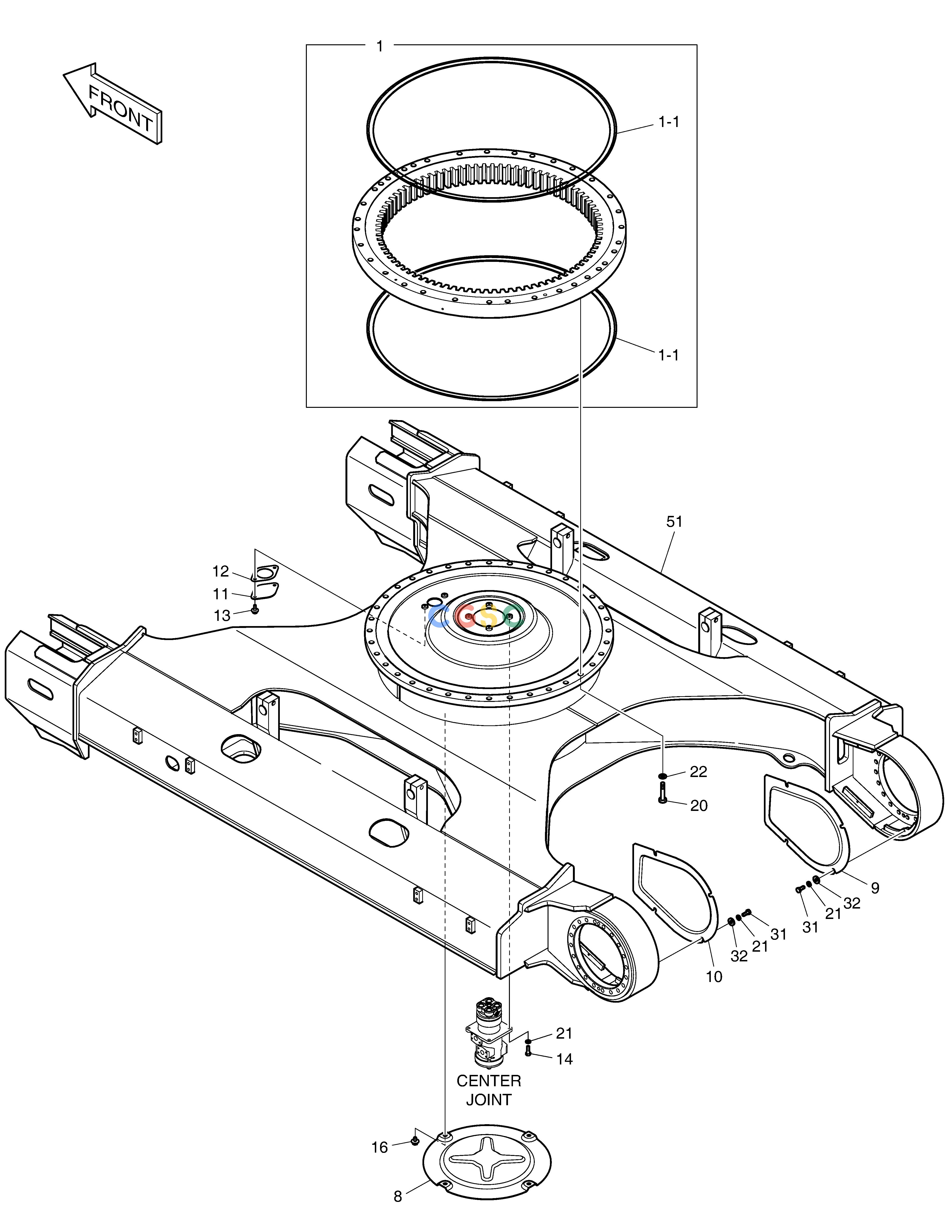 斗山零件查询TRACK FRAME DX300LC-5(S/N:1001~1057) Doosan parts catalog online