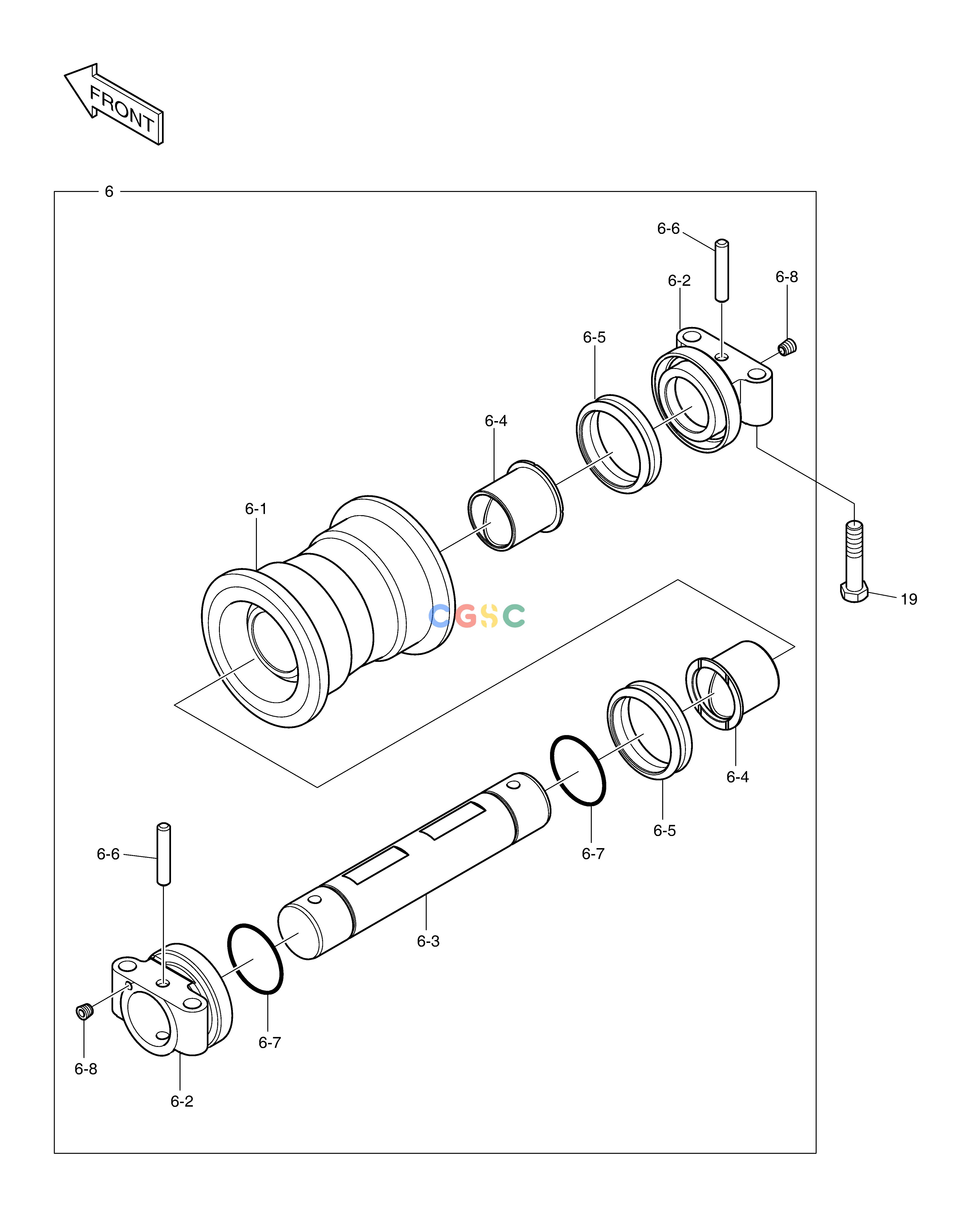 斗山零件查询LOWER ROLLER DX300LC-5(S/N:1001~1057) Doosan parts catalog online