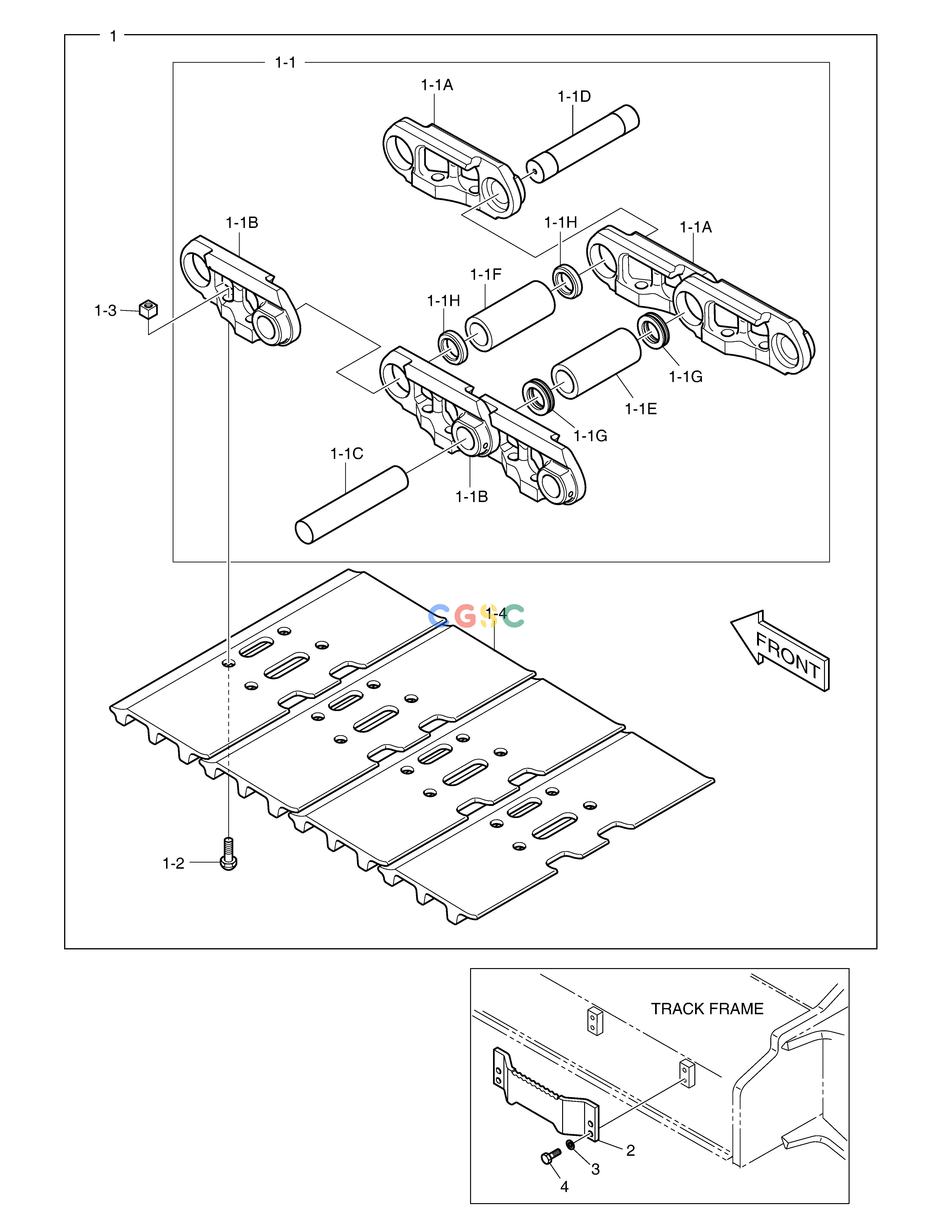 斗山零件查询TRACK SHOE ASS'Y - 600G DX300LC-5(S/N:1001~1057) Doosan parts catalog online