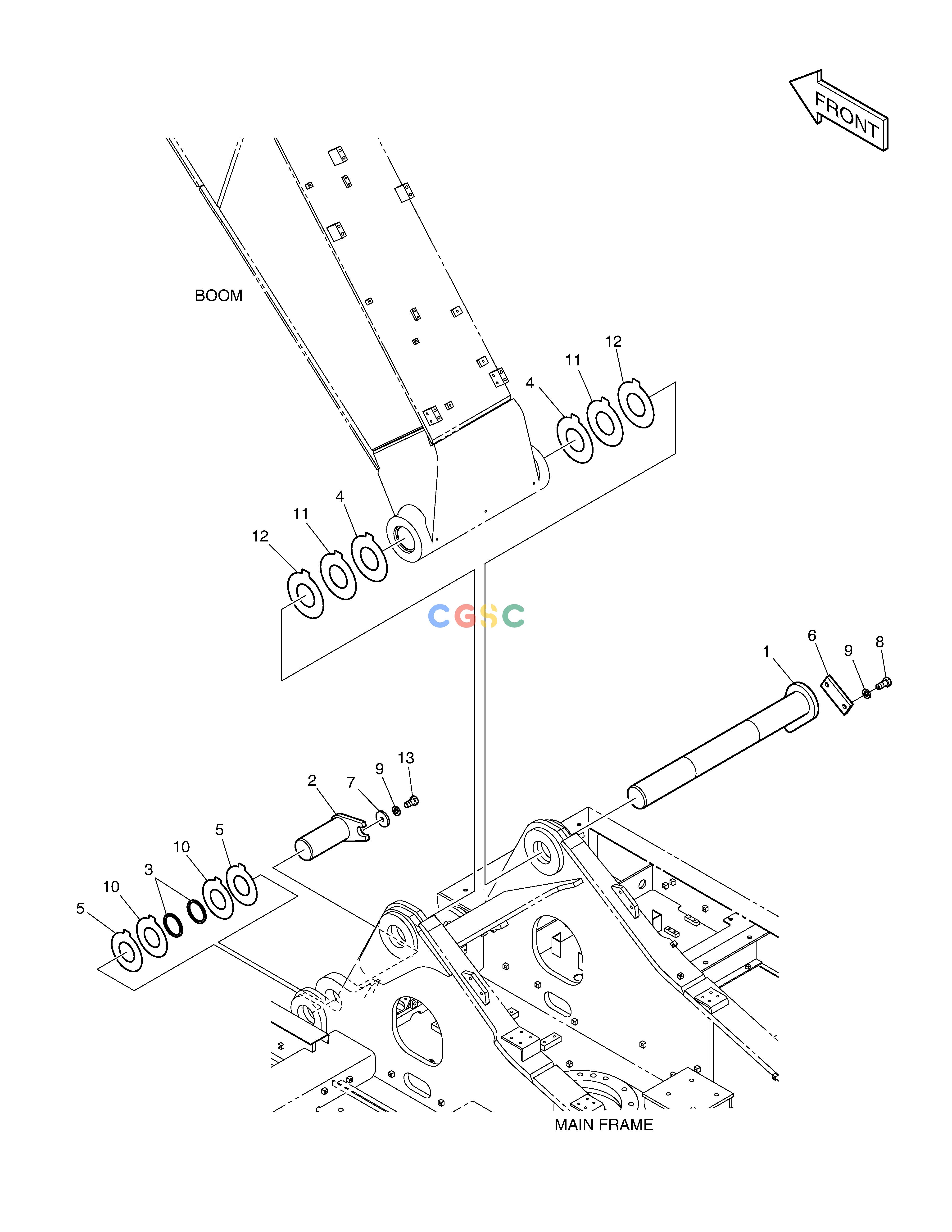 斗山零件查询BOOM MOUNTING DX300LC-5(S/N:1001~1057) Doosan parts catalog online