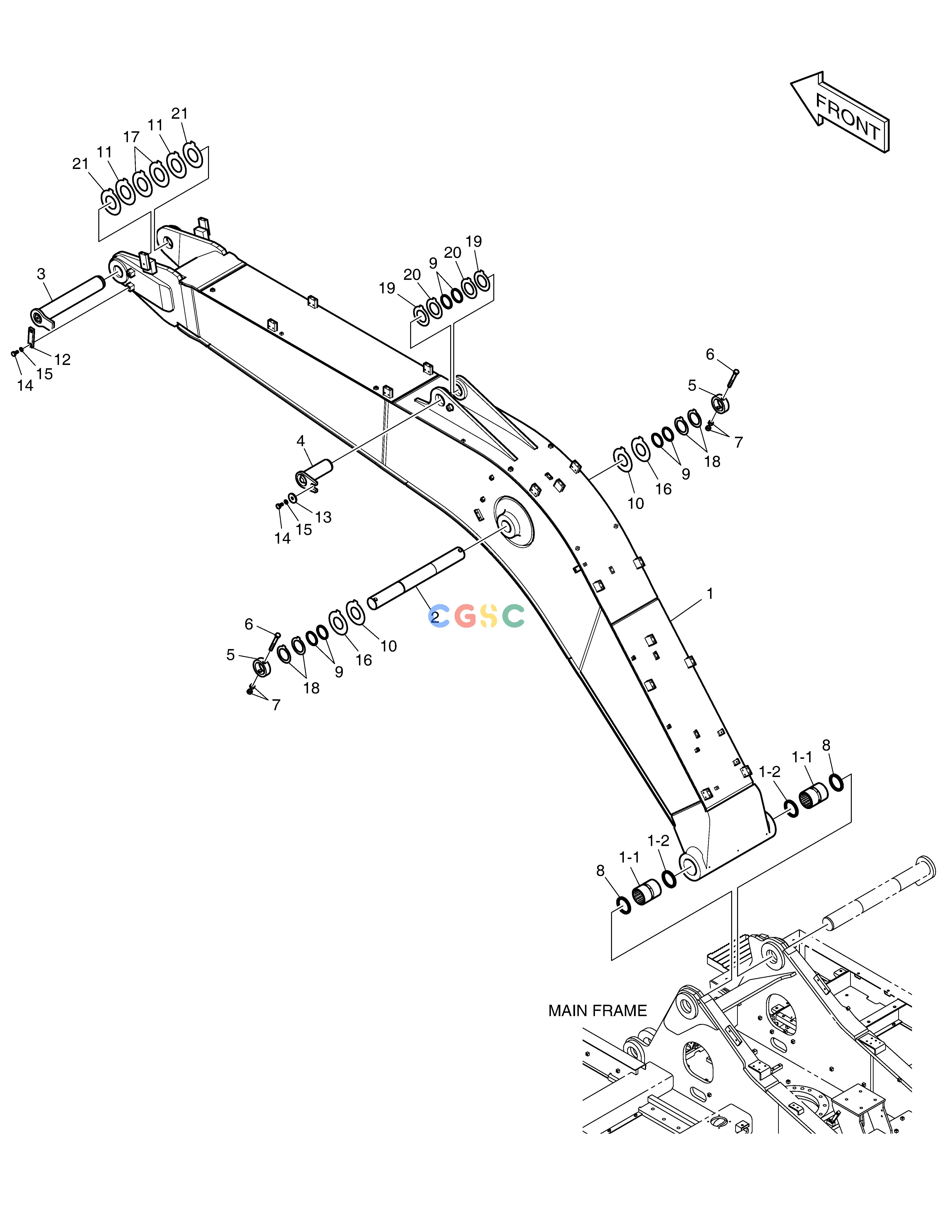 斗山零件查询BOOM - 6.245m DX300LC-5(S/N:1001~1057) Doosan parts catalog online