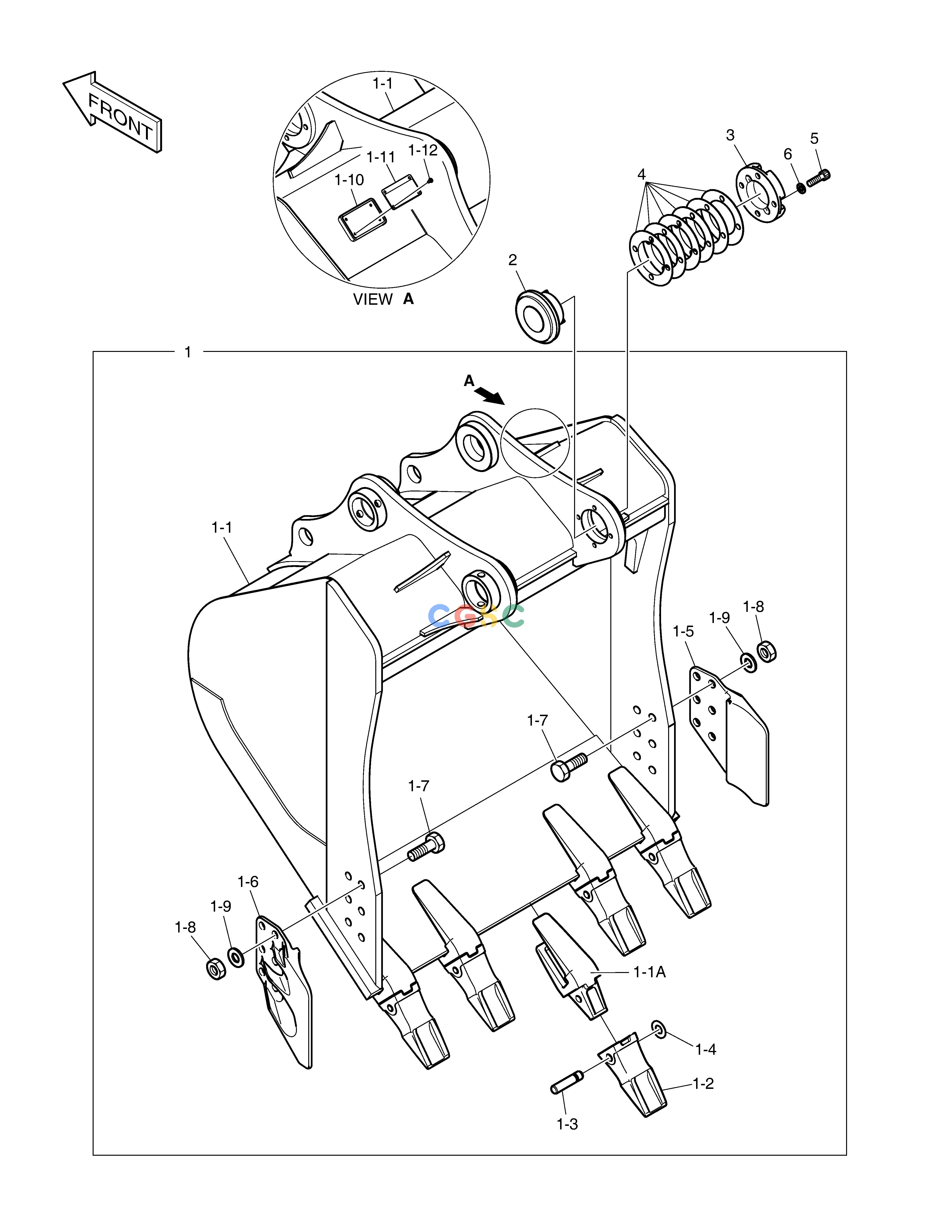 斗山零件查询BUCKET ASS'Y - 1.27m³ DX300LC-5(S/N:1001~1057) Doosan parts catalog online