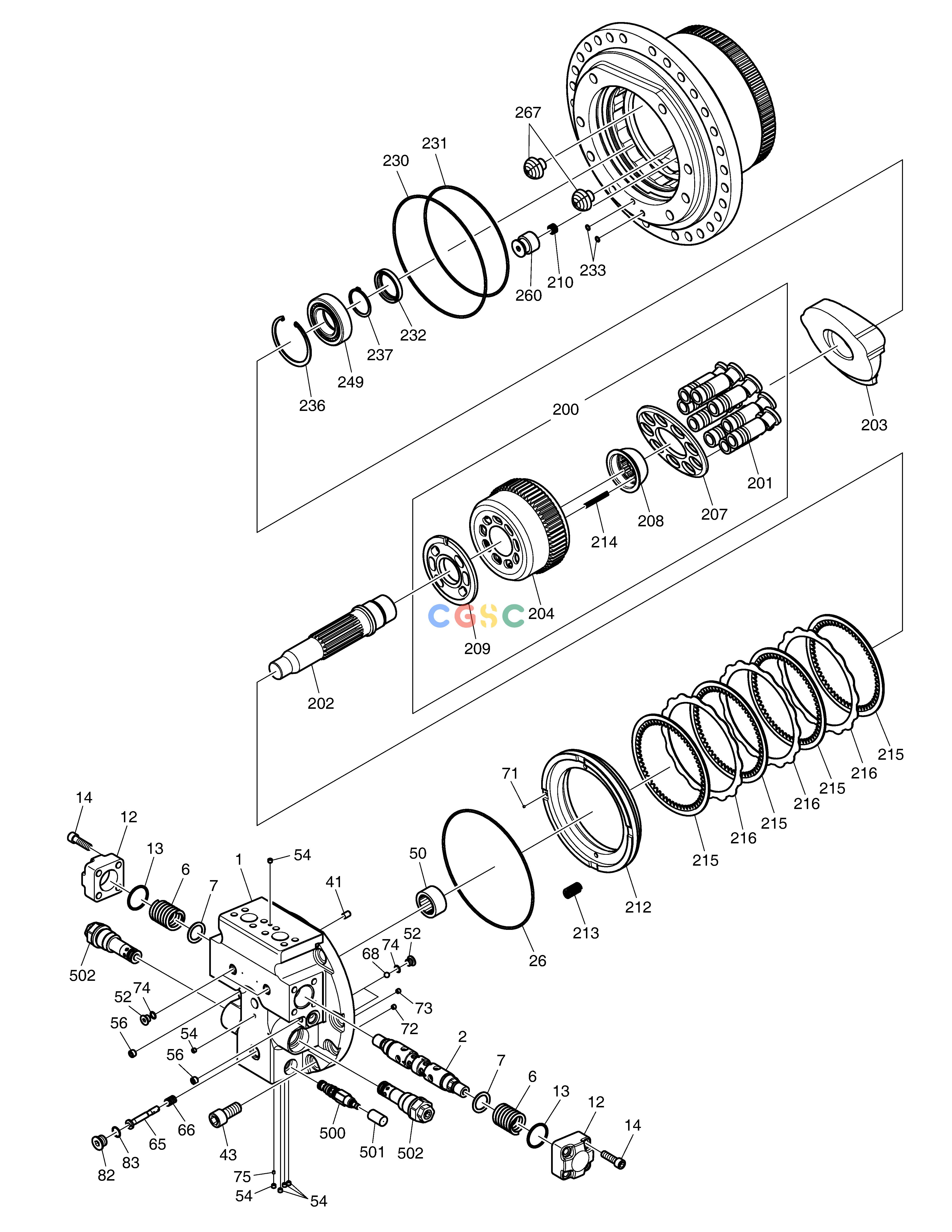 斗山零件查询TRAVEL MOTOR DX300LC-5(S/N:1001~1057) Doosan parts catalog online
