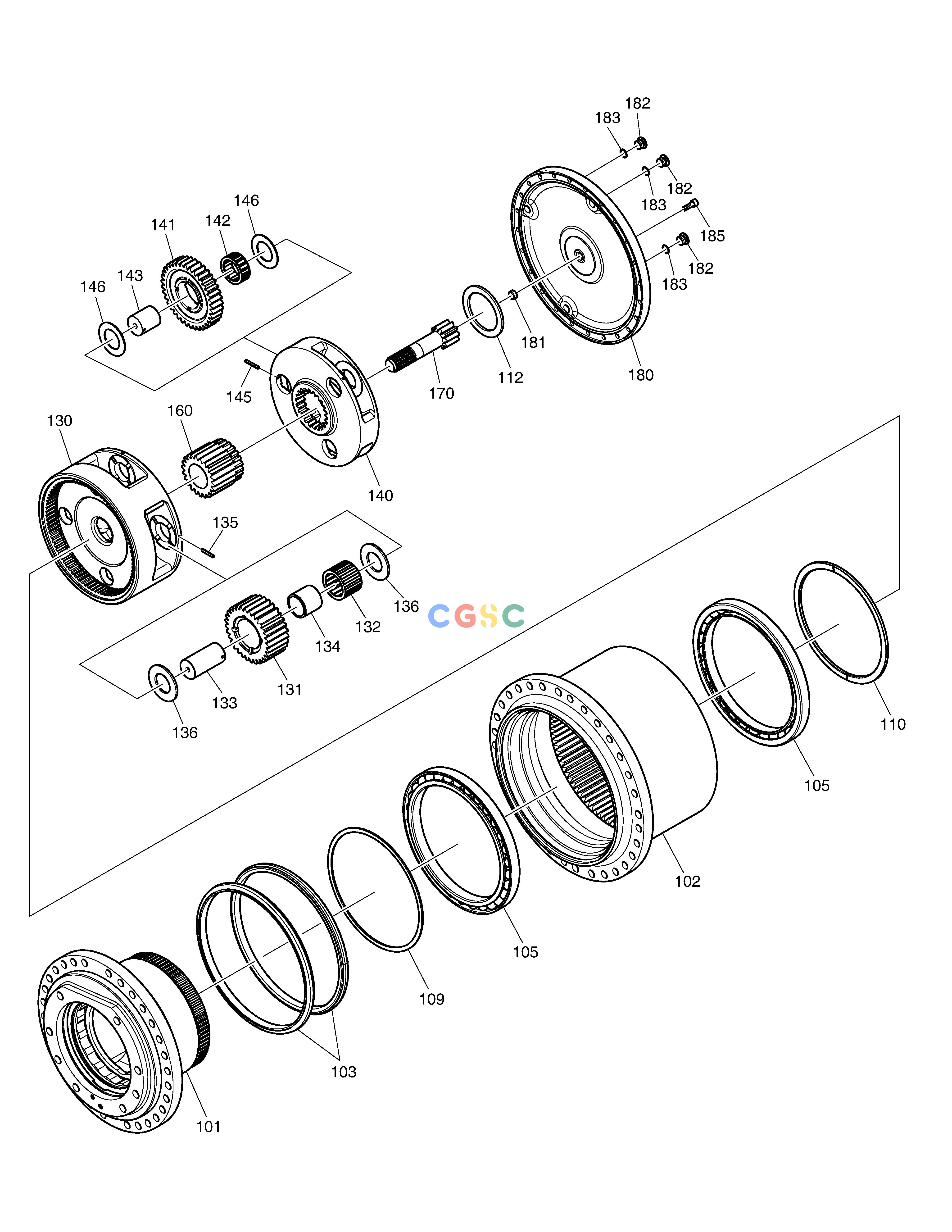 斗山零件查询TRAVEL REDUCTION GEAR DX300LC-5(S/N:1001~1057) Doosan parts catalog online