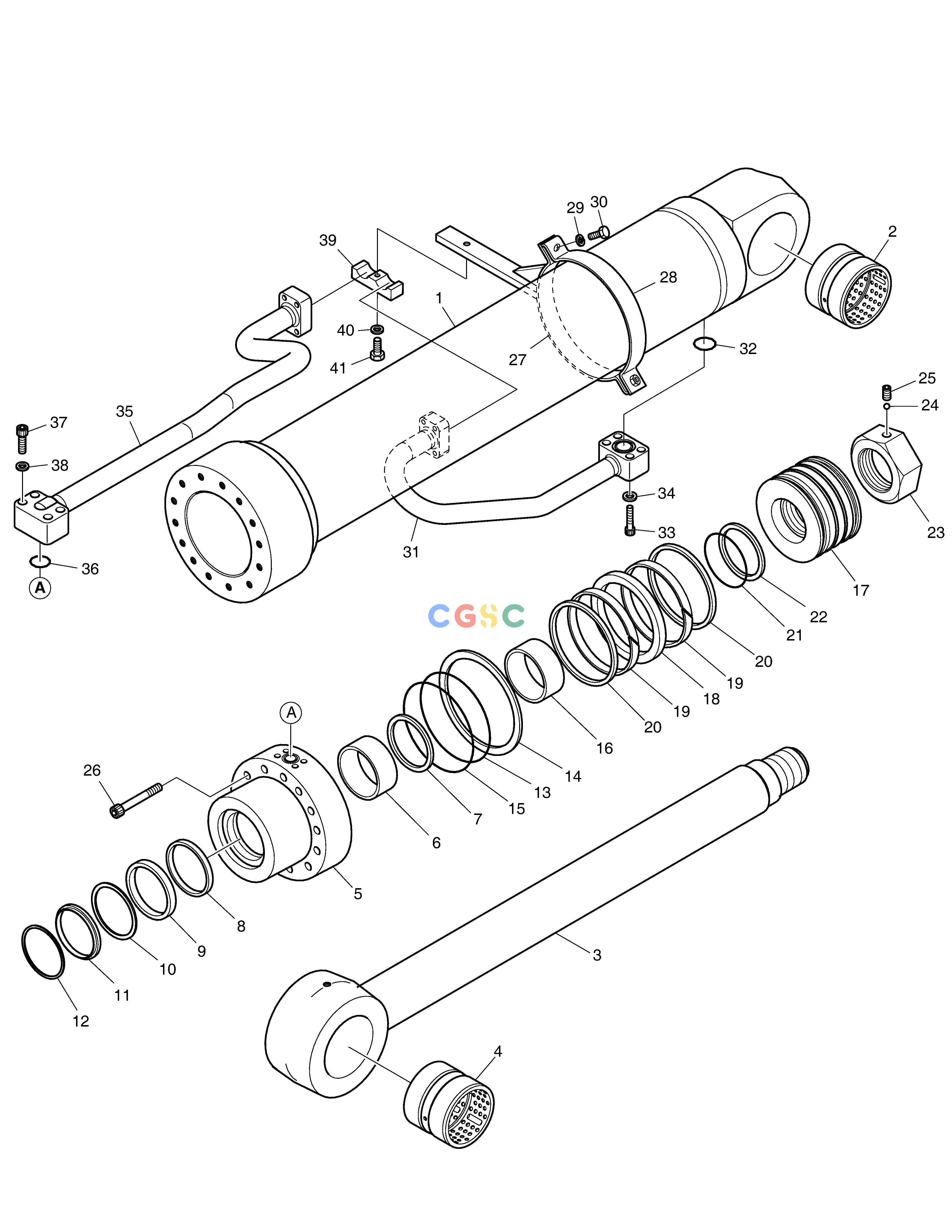 斗山零件查询BOOM CYLINDER - L.H DX300LC-5(S/N:1001~1057) Doosan parts catalog online