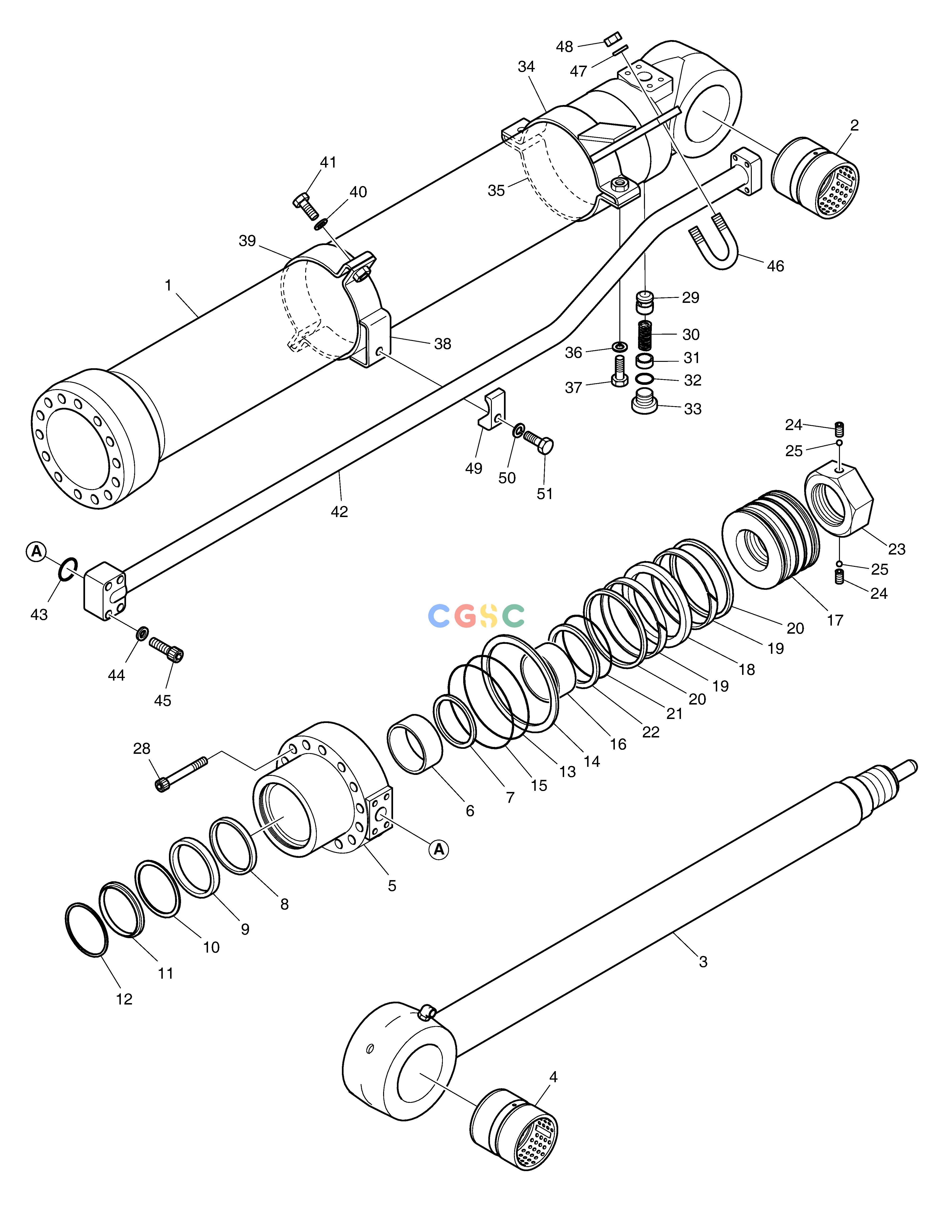 斗山零件查询ARM CYLINDER DX300LC-5(S/N:1001~1057) Doosan parts catalog online