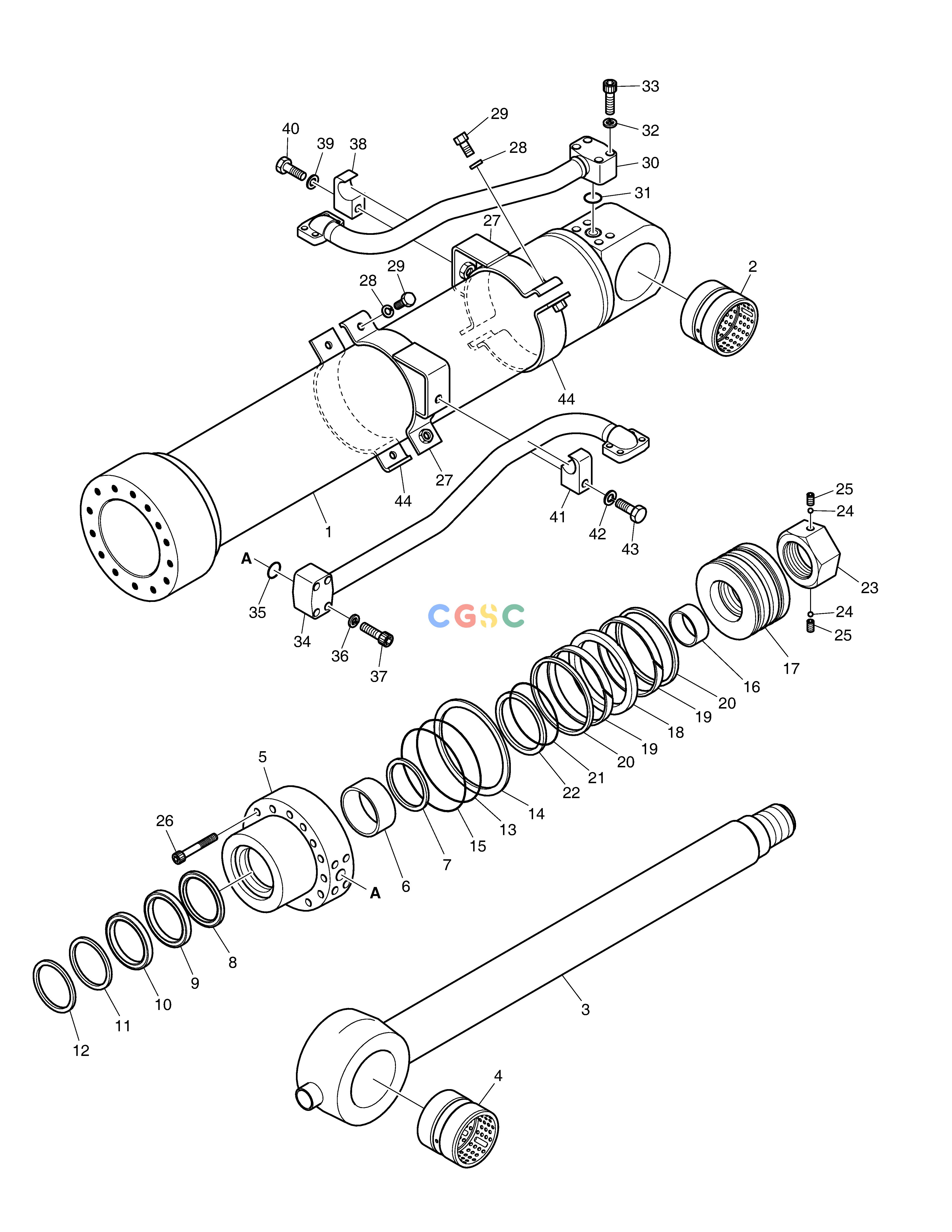 斗山零件查询BUCKET CYLINDER DX300LC-5(S/N:1001~1057) Doosan parts catalog online