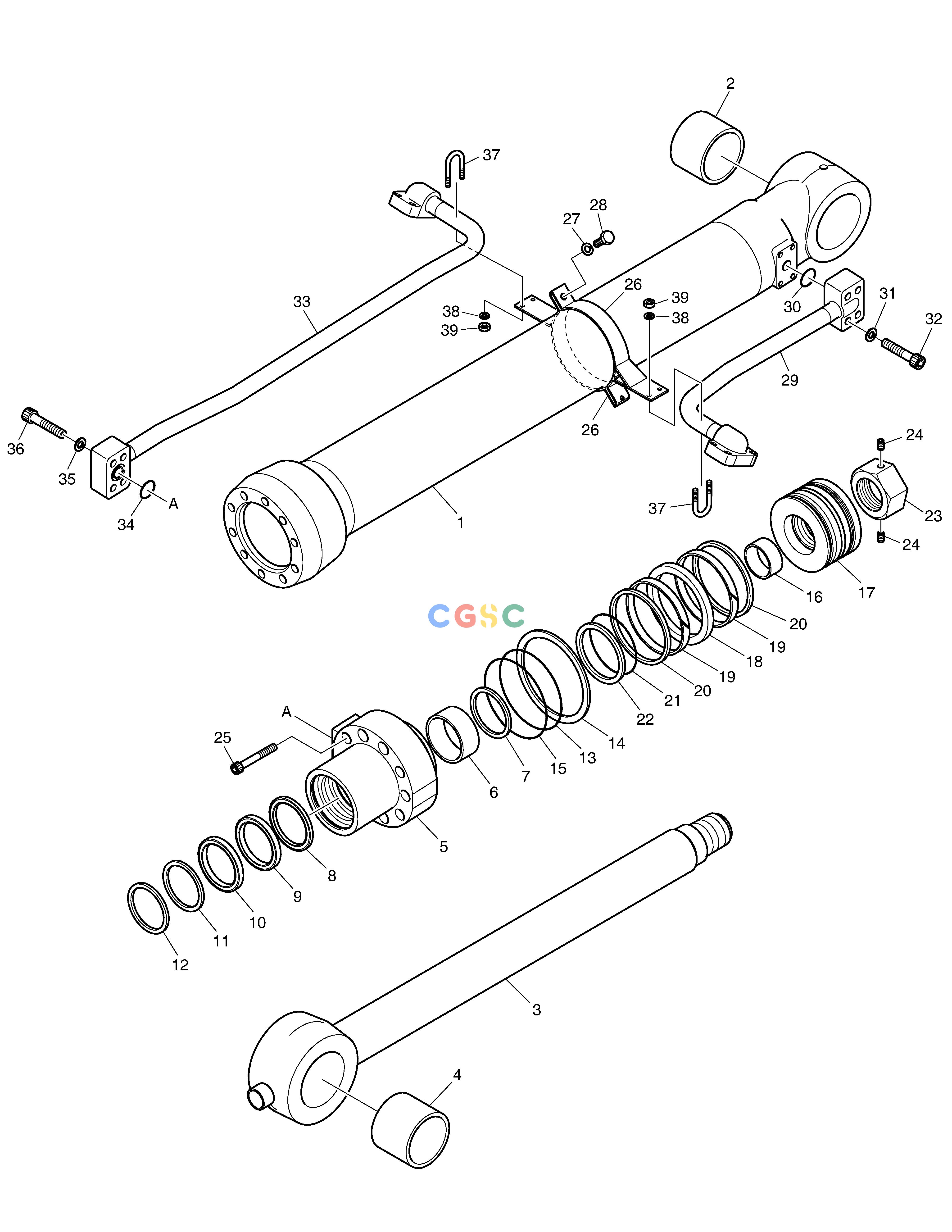 斗山零件查询BUCKET CYLINDER - ARM 7m DX300LC-5(S/N:1001~1057) Doosan parts catalog online