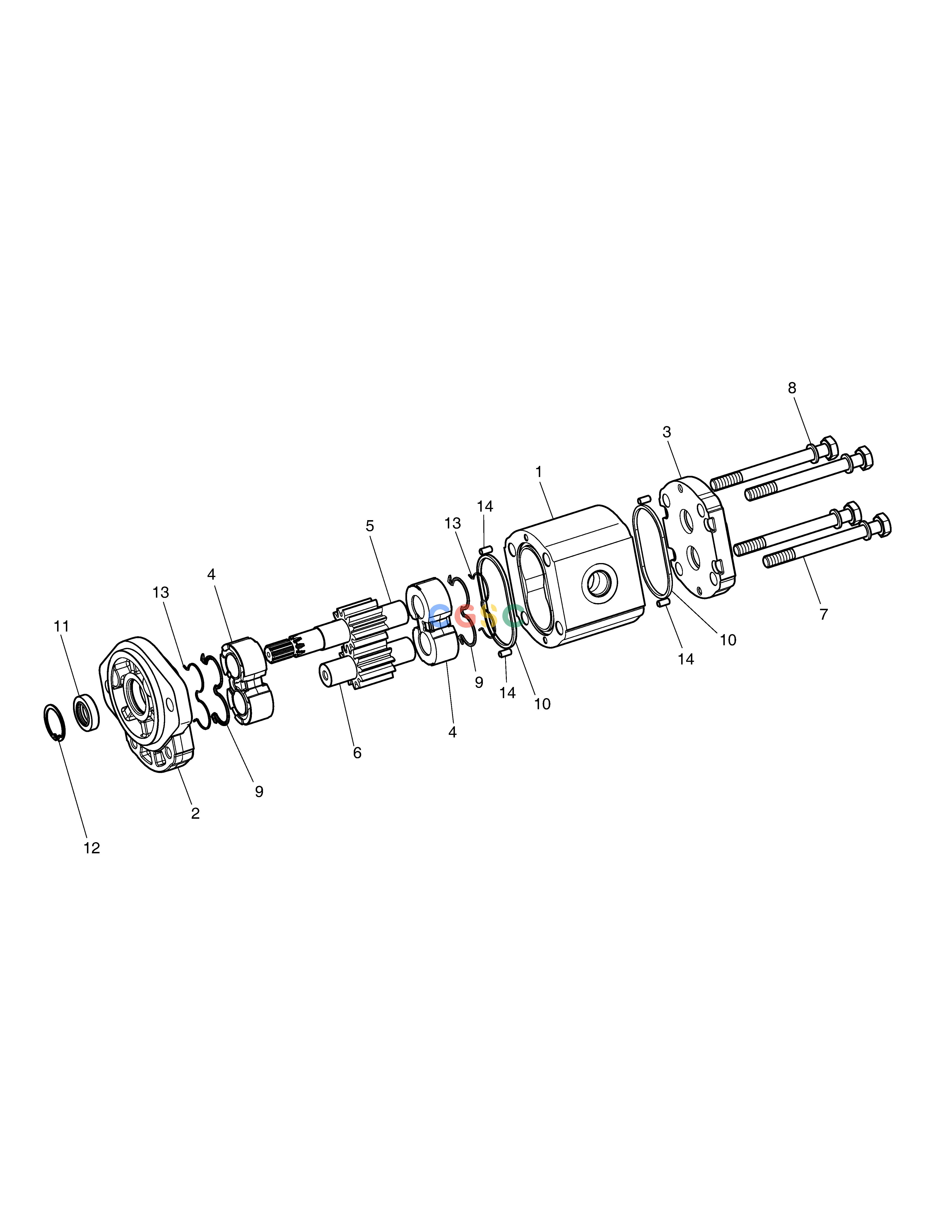 斗山零件查询GEAR PUMP-ROTATION DX300LC-5(S/N:1001~1057) Doosan parts catalog online