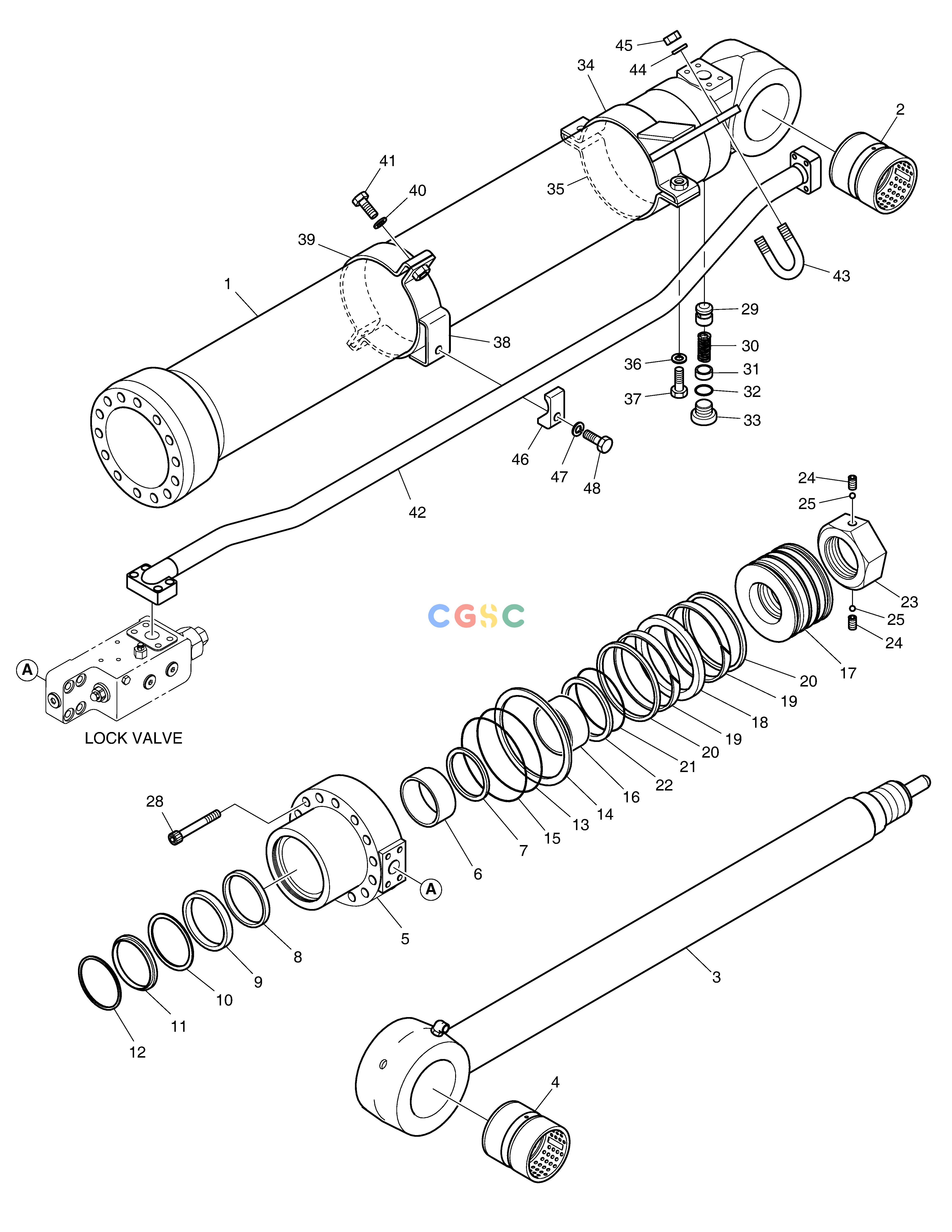 斗山零件查询ARM CYLINDER-LOCK VALVE DX300LC-5(S/N:1001~1057) Doosan parts catalog online