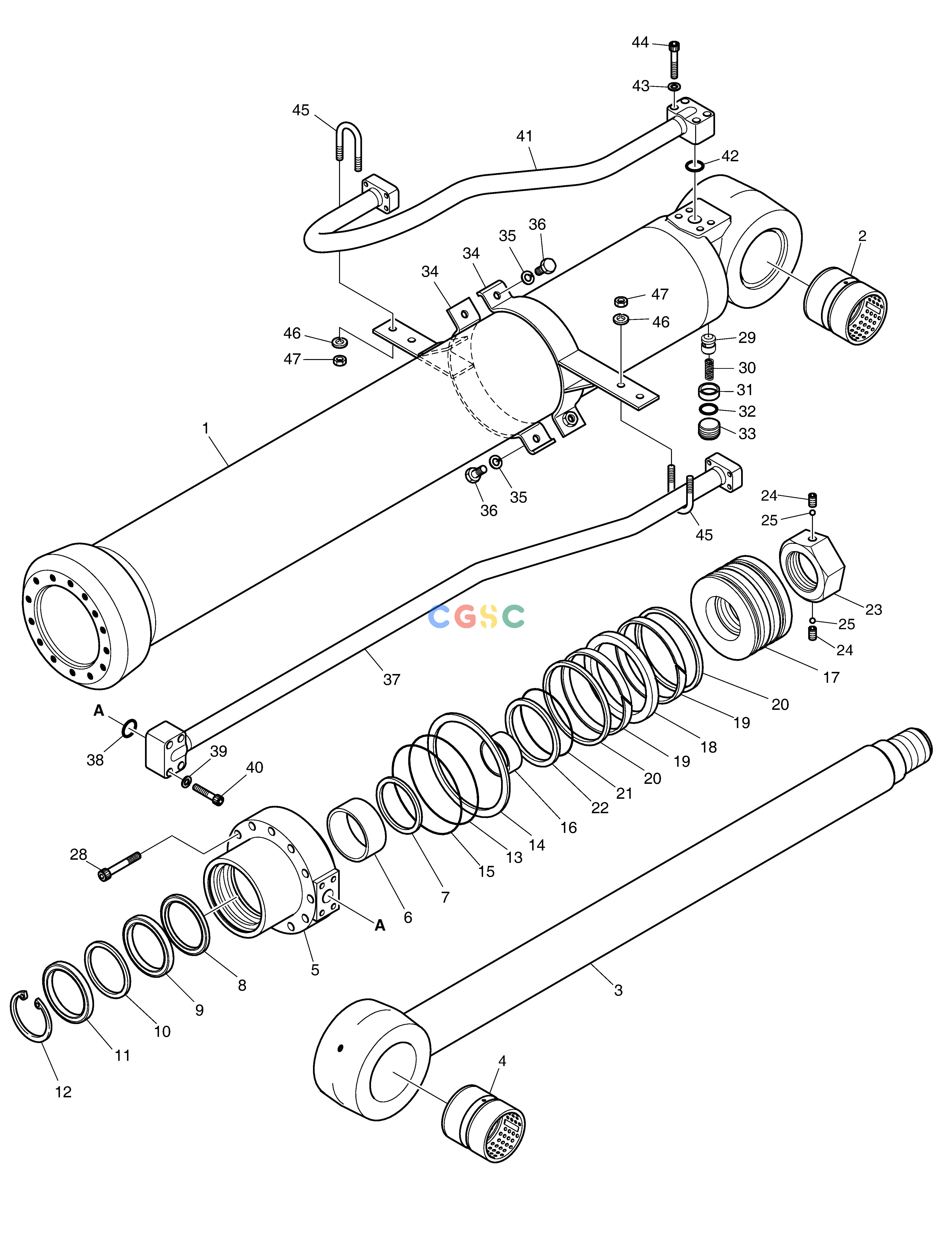 斗山零件查询ARM CYLINDER - ARTI.BOOM DX300LC-5(S/N:1001~1057) Doosan parts catalog online