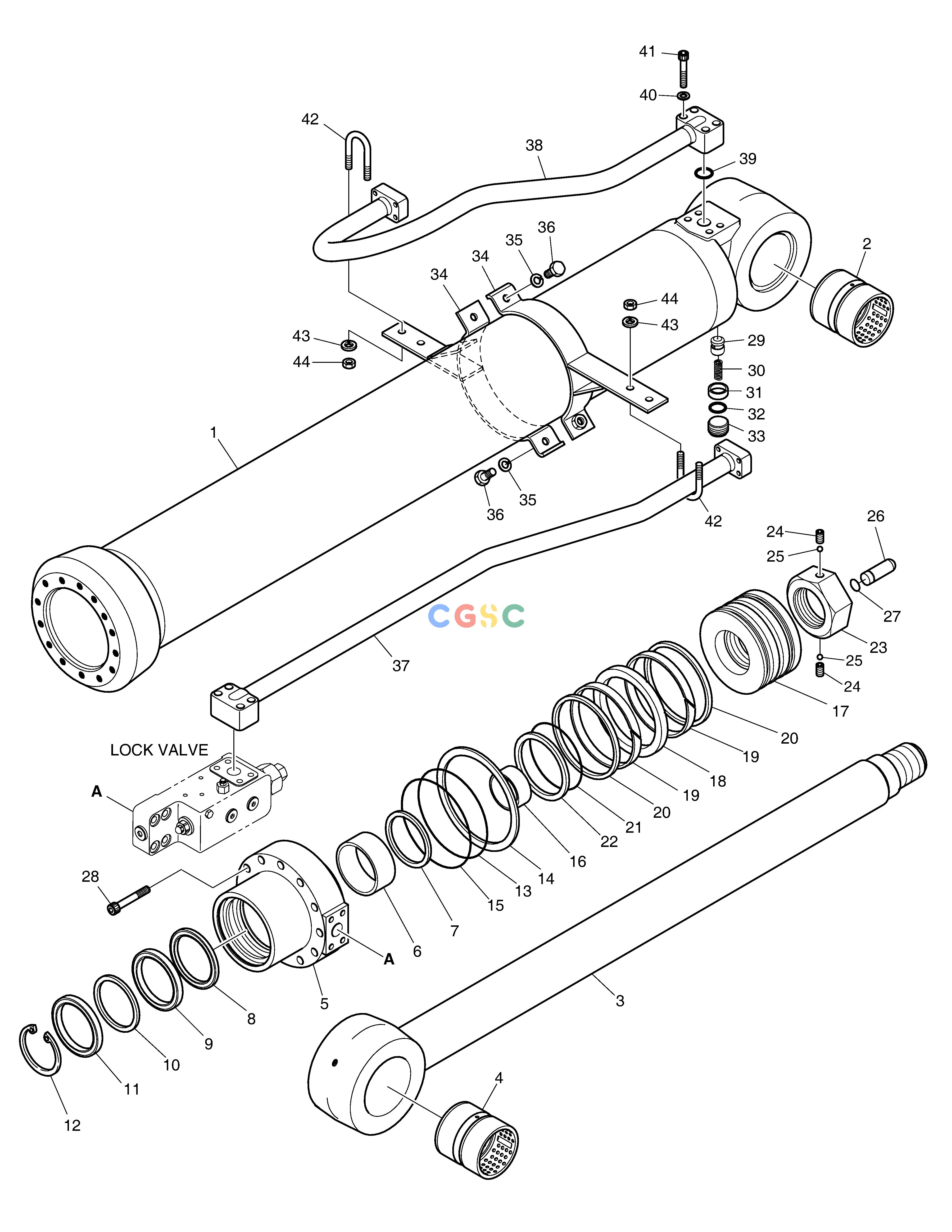 斗山零件查询ARM CYLINDER - ARTI BOOM(LOCK V/V) DX300LC-5(S/N:1001~1057) Doosan parts catalog online