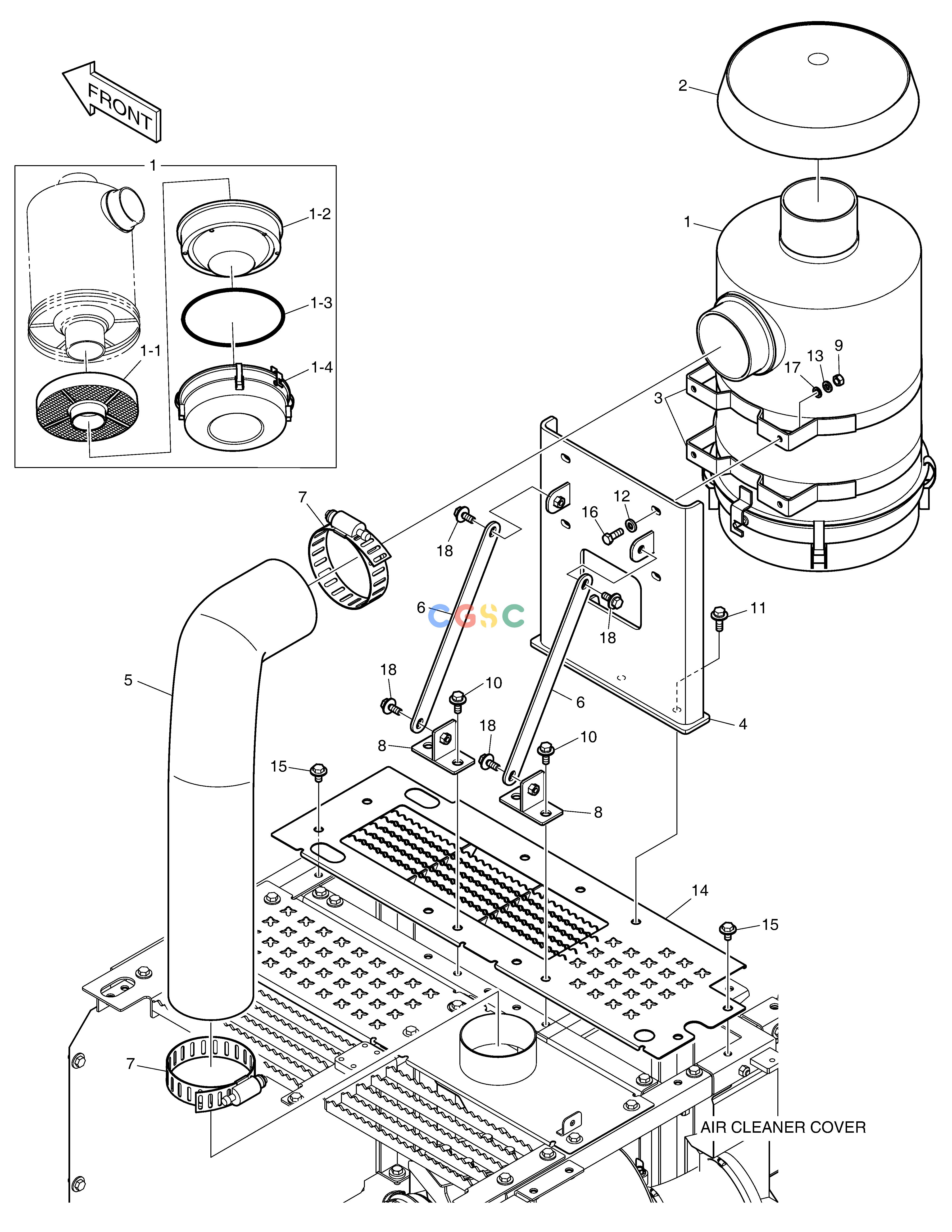 斗山零件查询AIR CLEANER ASS'Y - OIL WASHED DX300LC-5(S/N:1001~1057) Doosan parts catalog online