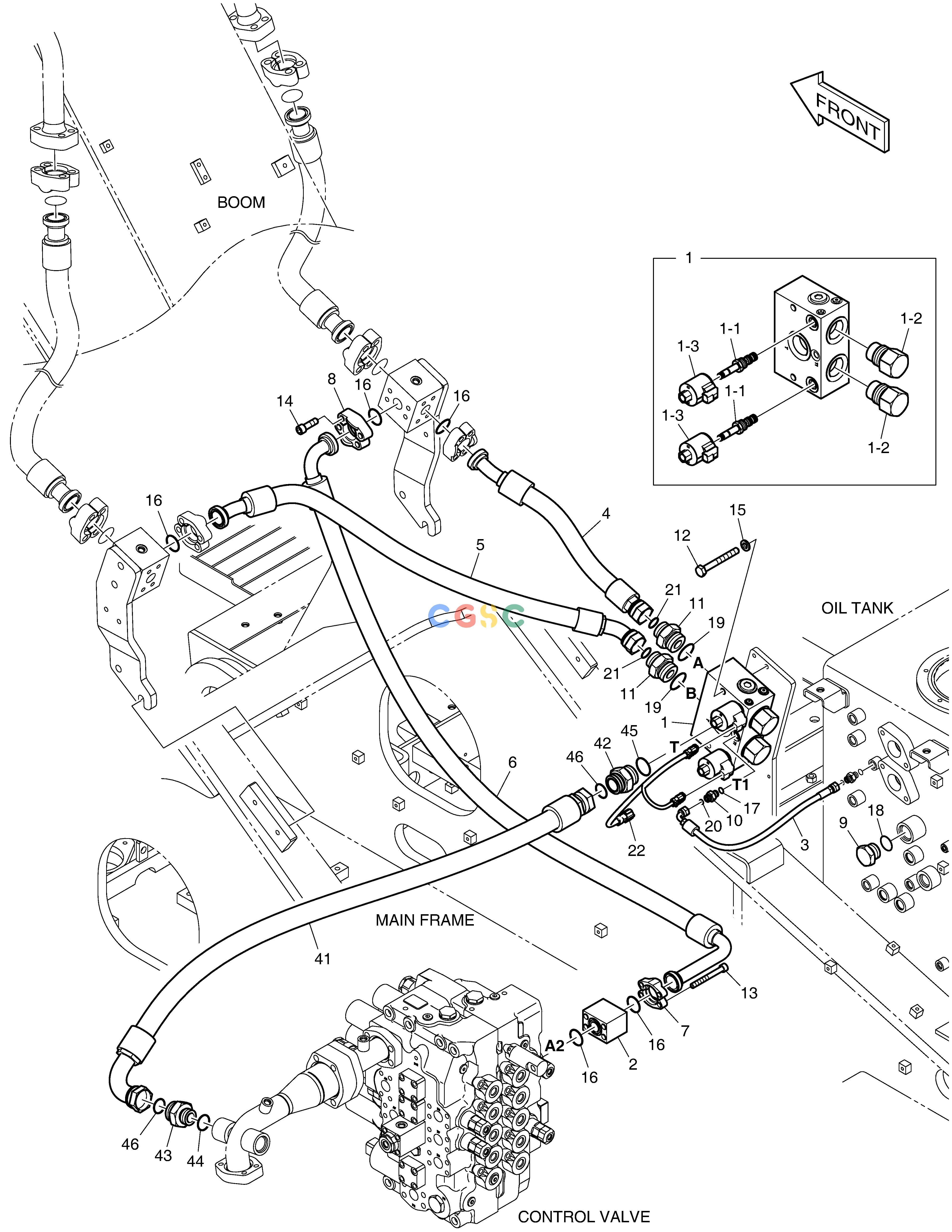 斗山零件查询MAIN PIPING - TWO WAY DX300LC-5(S/N:1001~1057) Doosan parts catalog online
