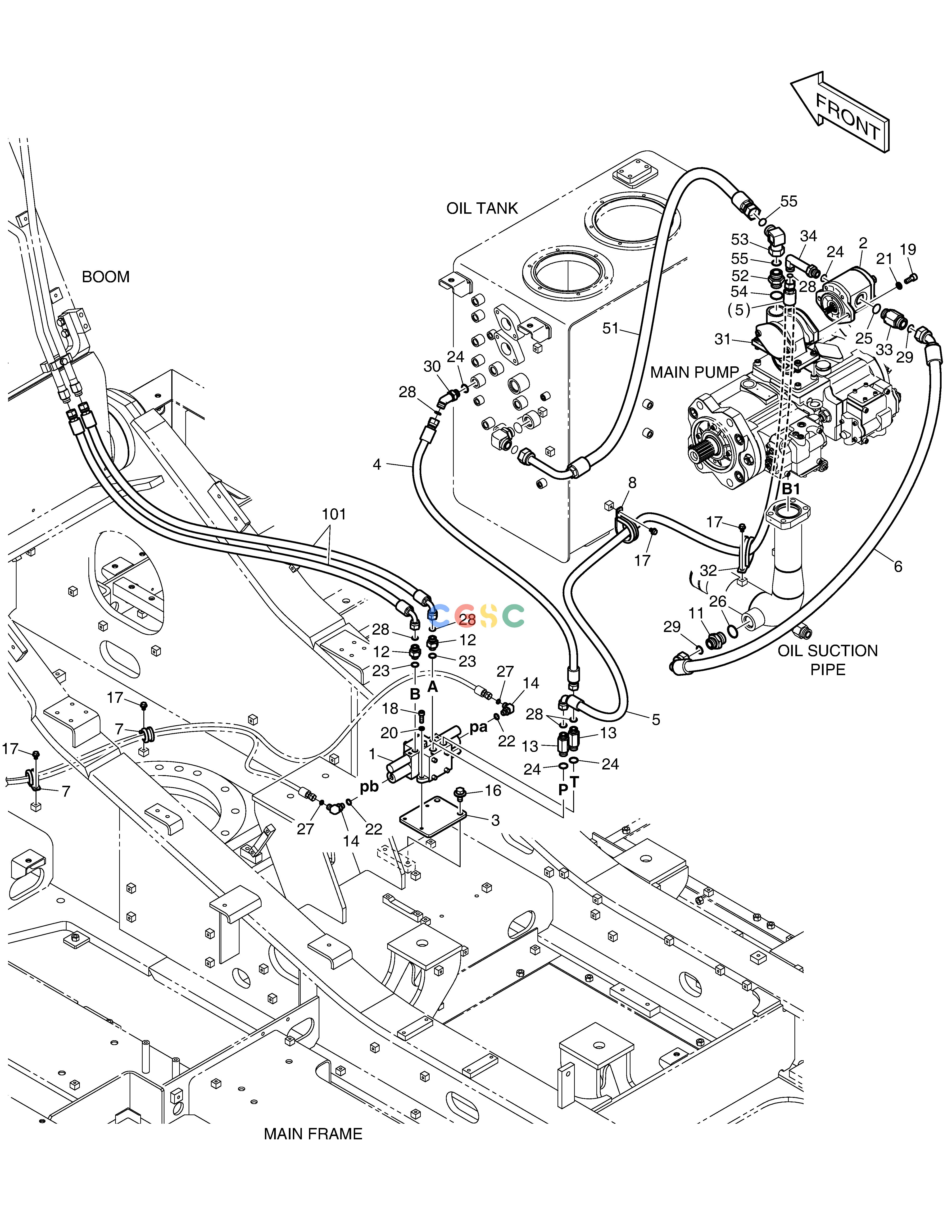 斗山零件查询MAIN PIPING-ROTATING DX300LC-5(S/N:1001~1057) Doosan parts catalog online