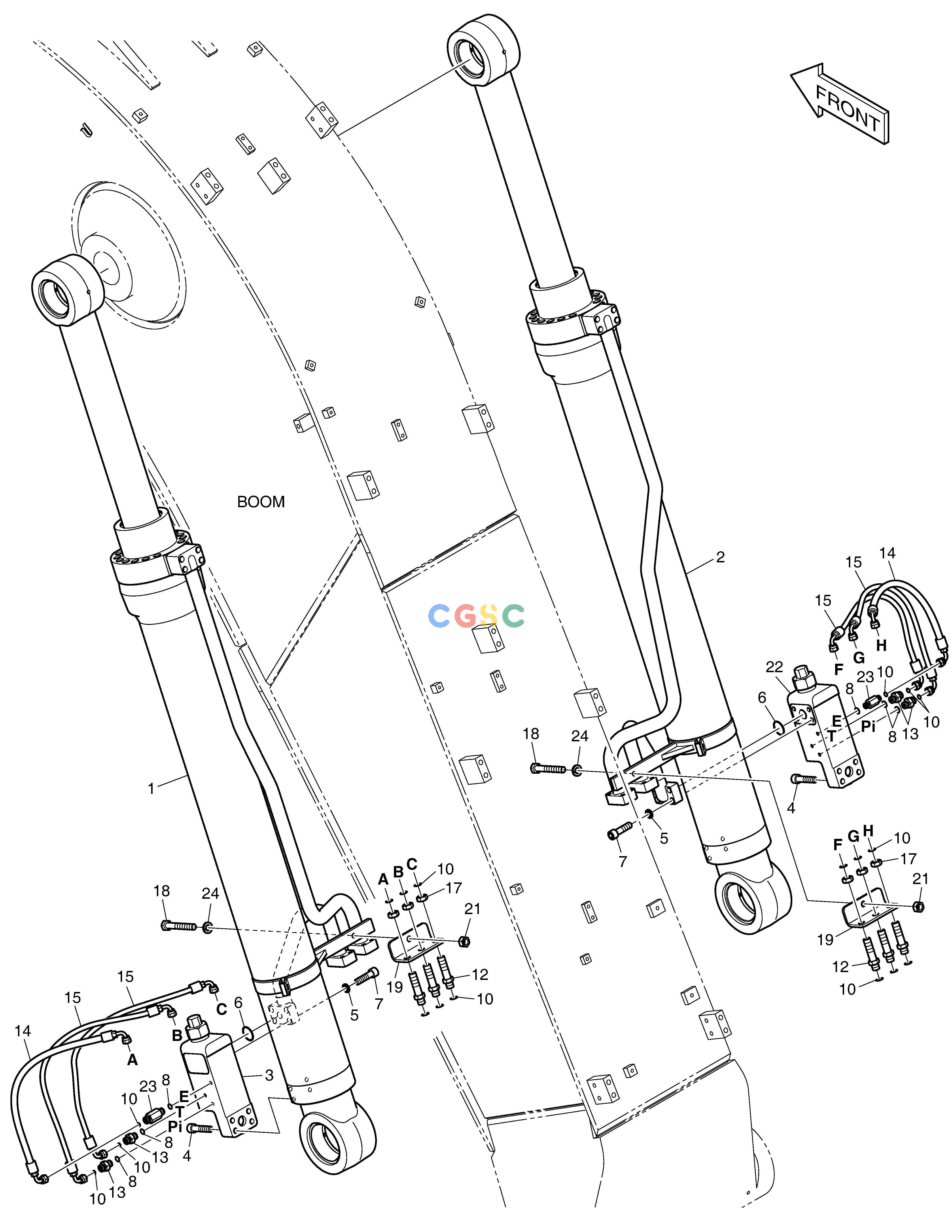 斗山零件查询BOOM PIPING-LOCK VALVE DX300LC-5(S/N:1001~1057) Doosan parts catalog online