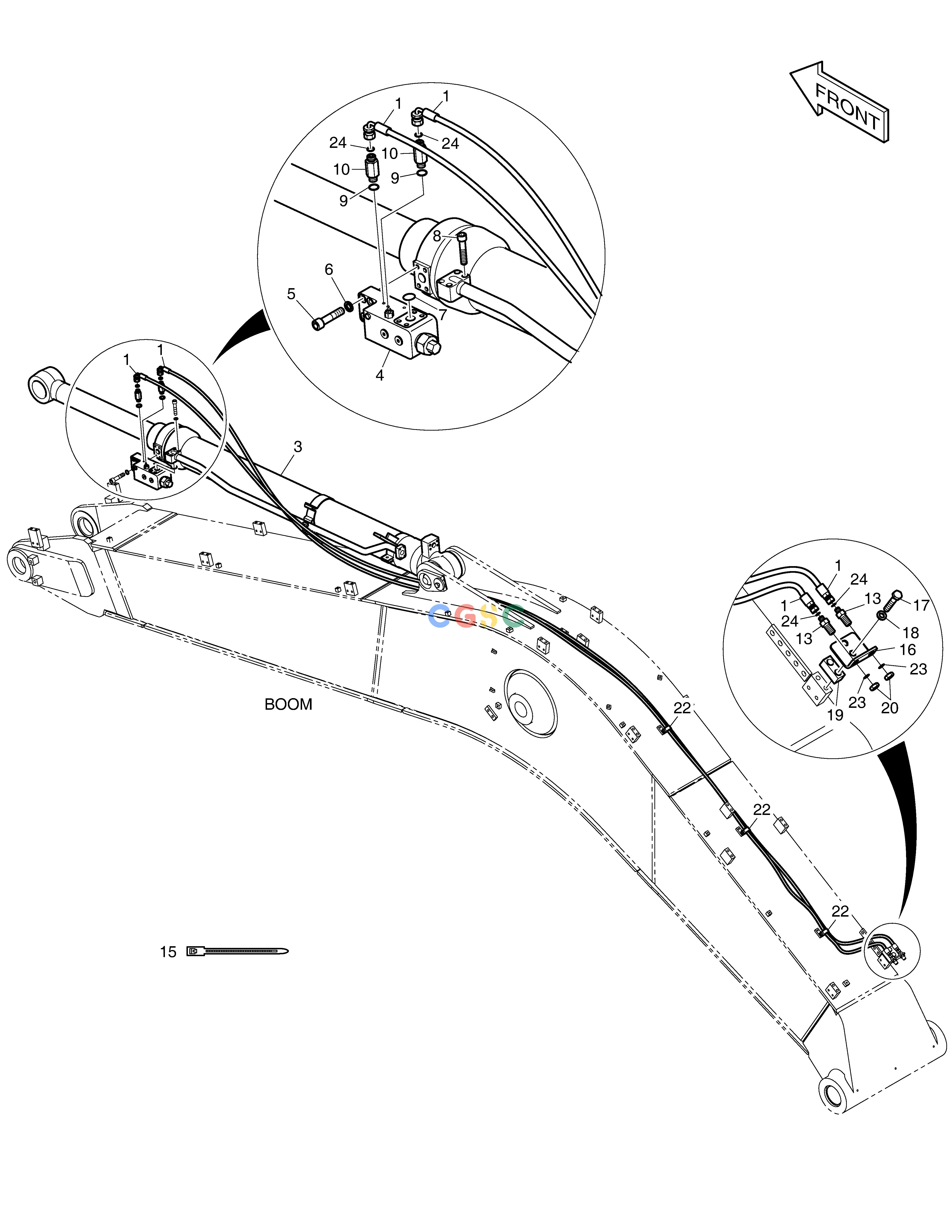 斗山零件查询ARM PIPING-LOCK VALVE DX300LC-5(S/N:1001~1057) Doosan parts catalog online