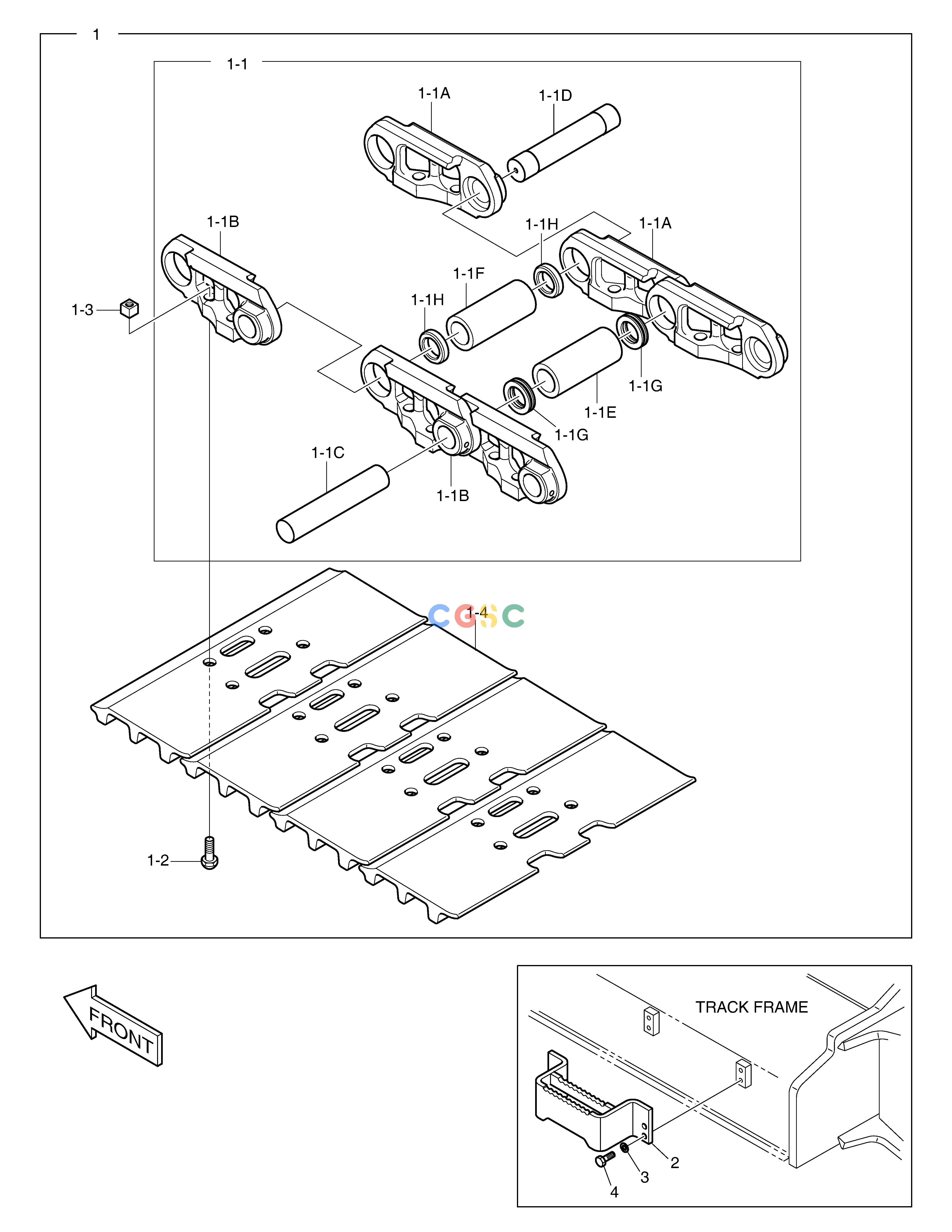 斗山零件查询TRACK SHOE ASS'Y - 800G DX300LC-5(S/N:1001~1057) Doosan parts catalog online