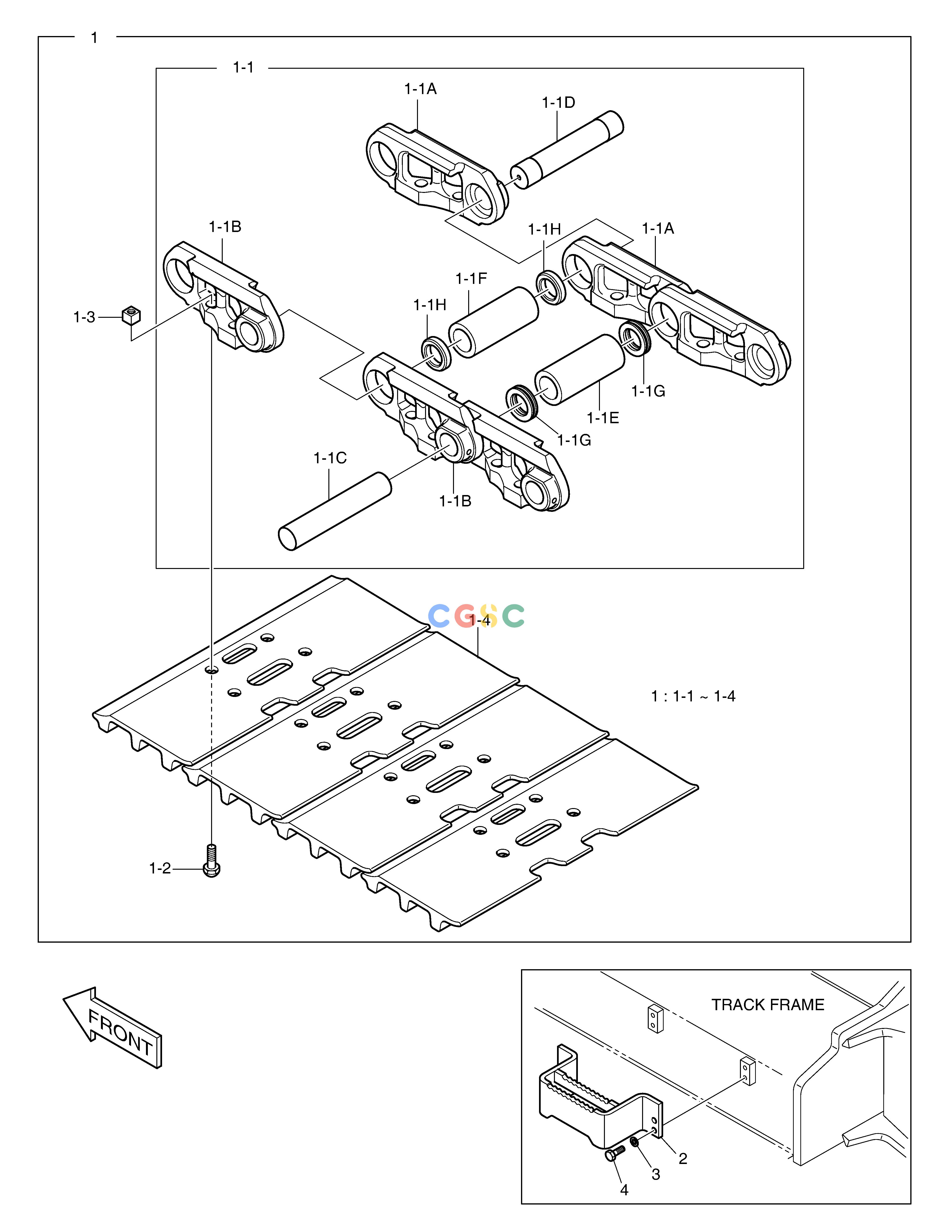 斗山零件查询TRACK SHOE ASS'Y - 850G DX300LC-5(S/N:1001~1057) Doosan parts catalog online