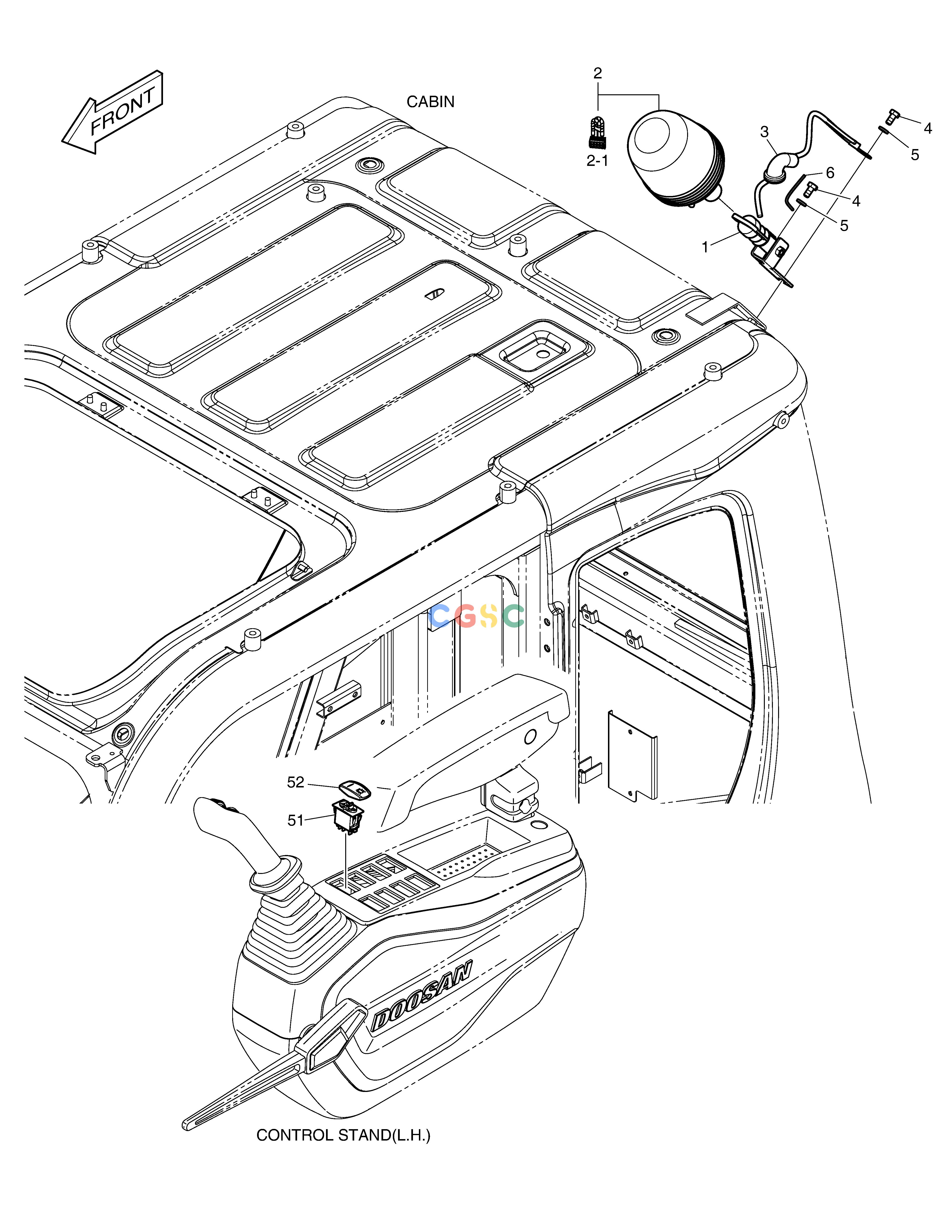 斗山零件查询ROTATING BEACON DX300LC-5(S/N:1001~1057) Doosan parts catalog online