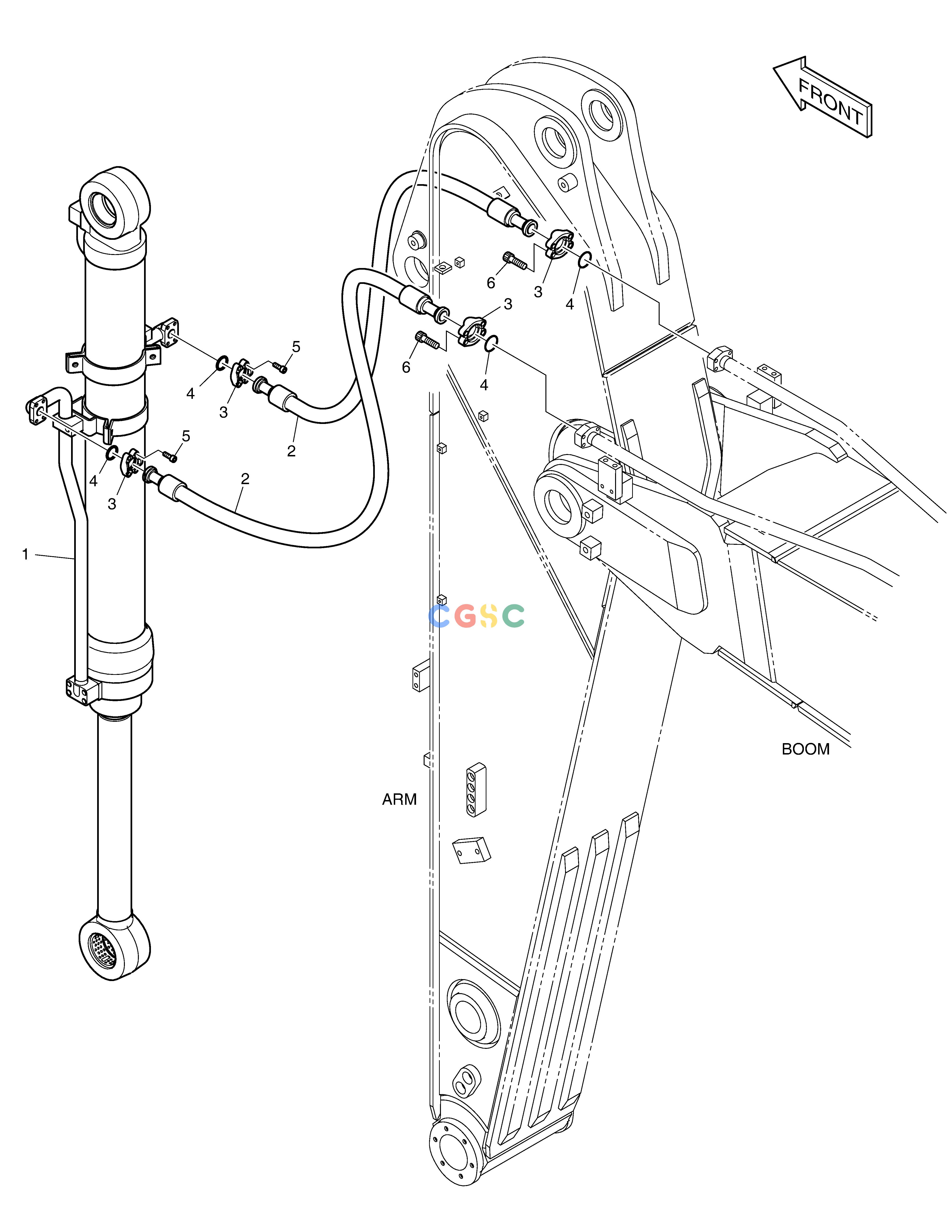 斗山零件查询ARM PIPING - ARM 2.5m DX300LC-5(S/N:1001~1057) Doosan parts catalog online