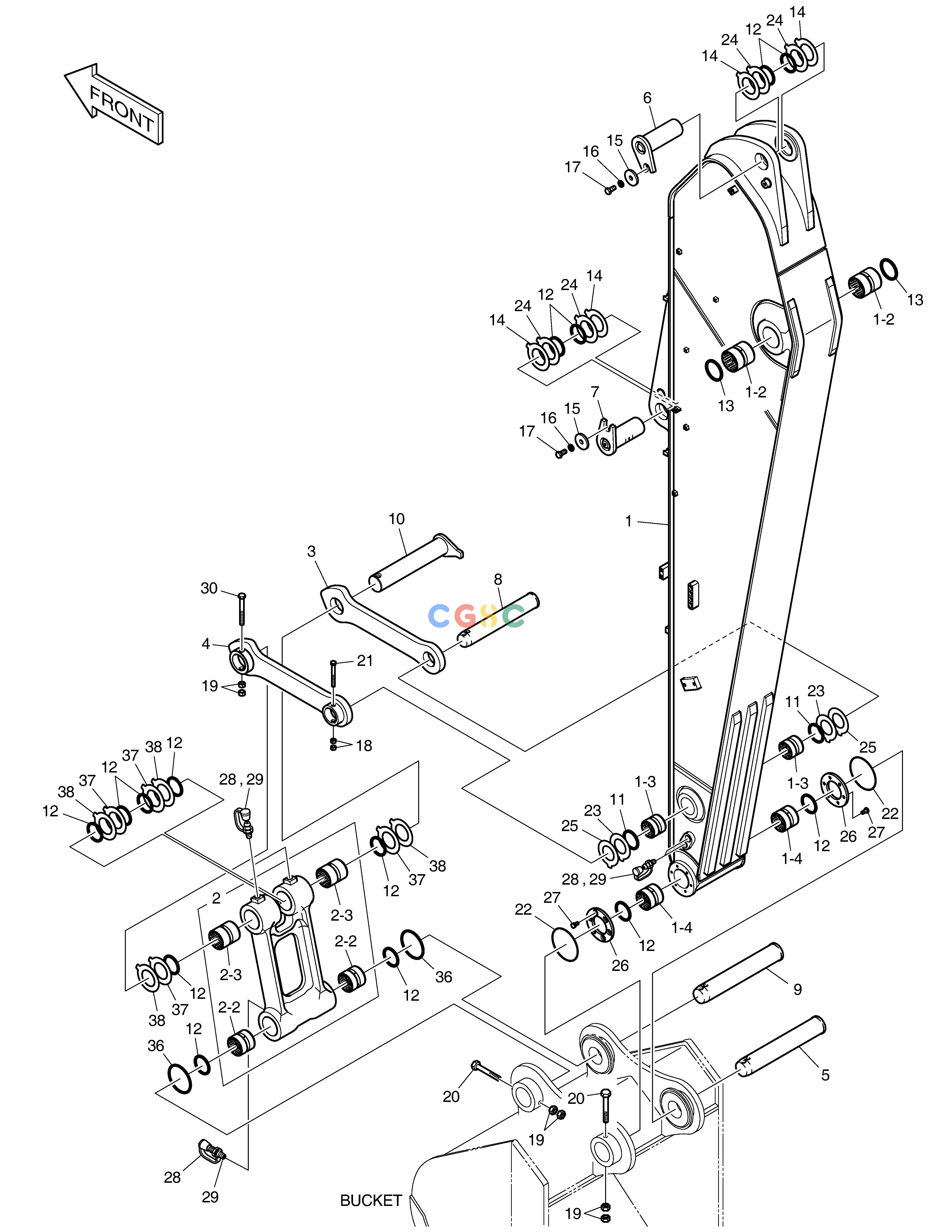 斗山零件查询ARM - 3.75m DX300LC-5(S/N:1001~1057) Doosan parts catalog online