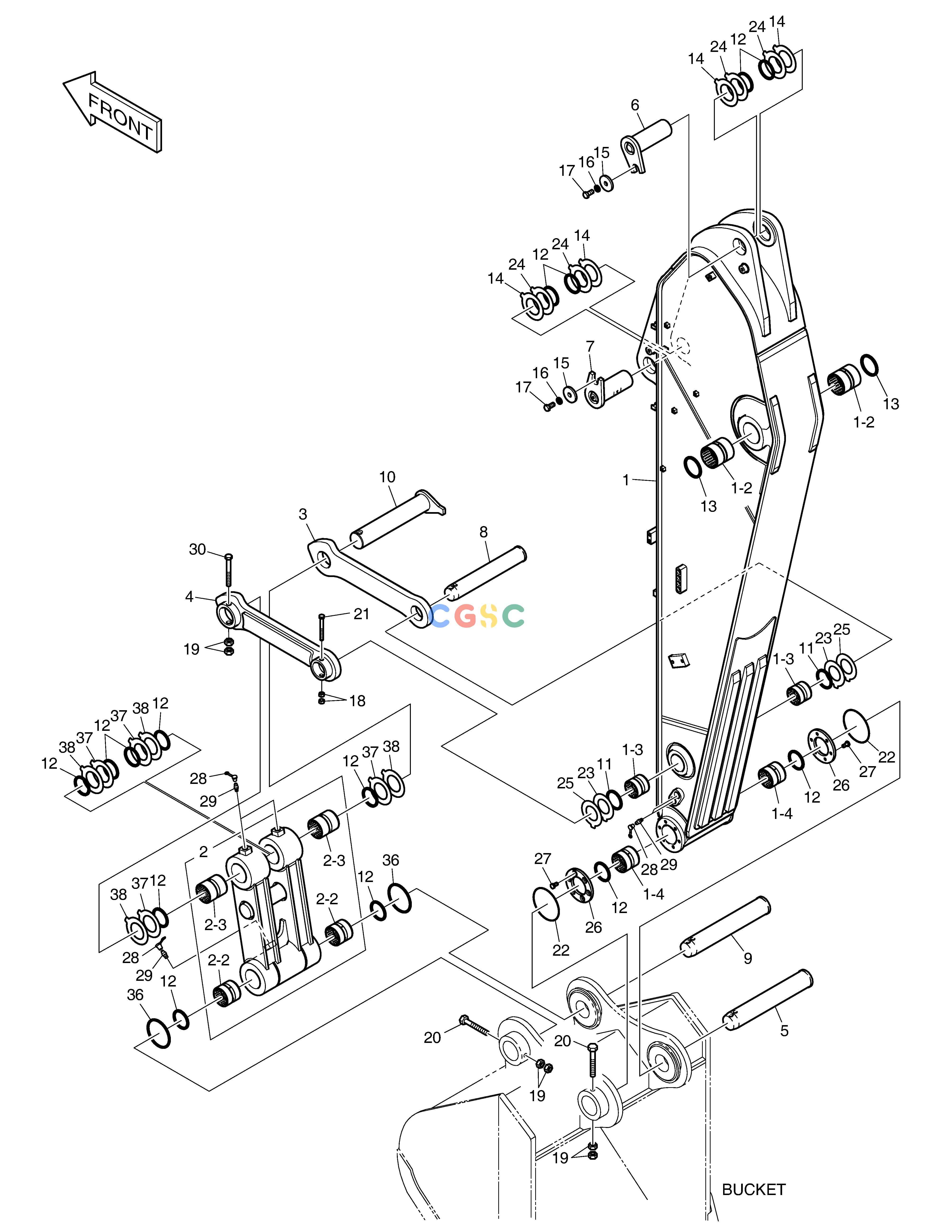 斗山零件查询ARM - 2.85m DX300LC-5(S/N:1001~1057) Doosan parts catalog online