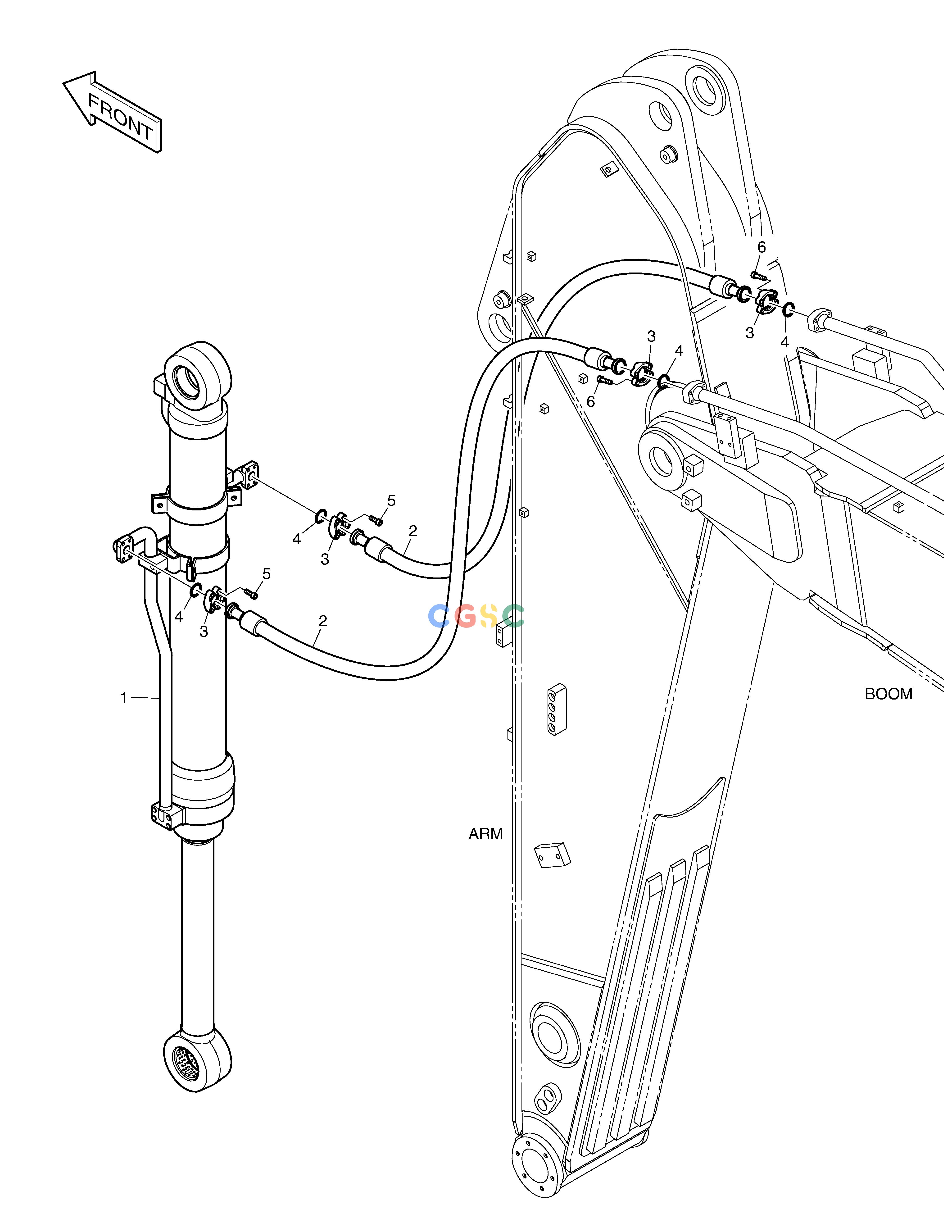 斗山零件查询ARM PIPING - ARM 2.85m DX300LC-5(S/N:1001~1057) Doosan parts catalog online