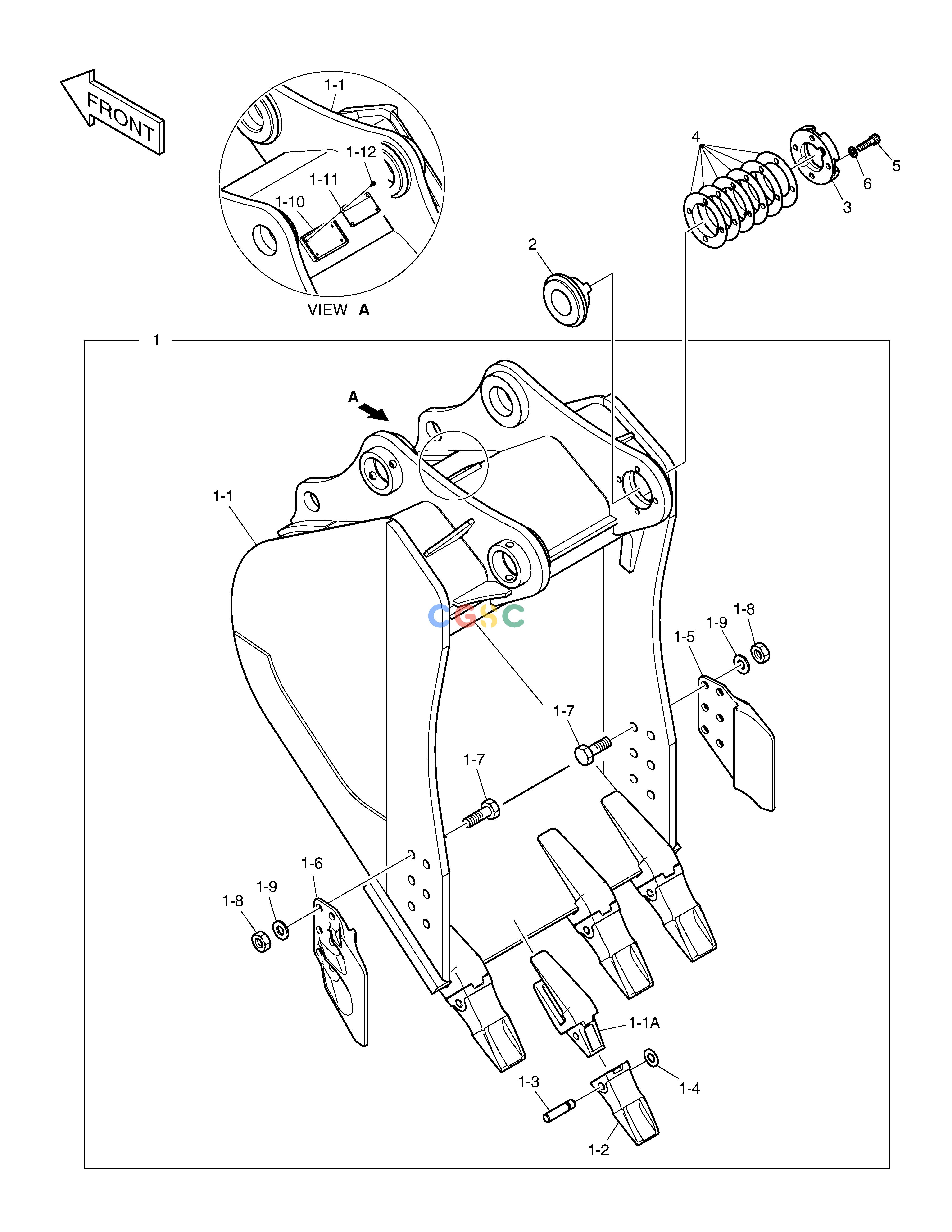 斗山零件查询BUCKET ASS'Y - 0.8m³ DX300LC-5(S/N:1001~1057) Doosan parts catalog online