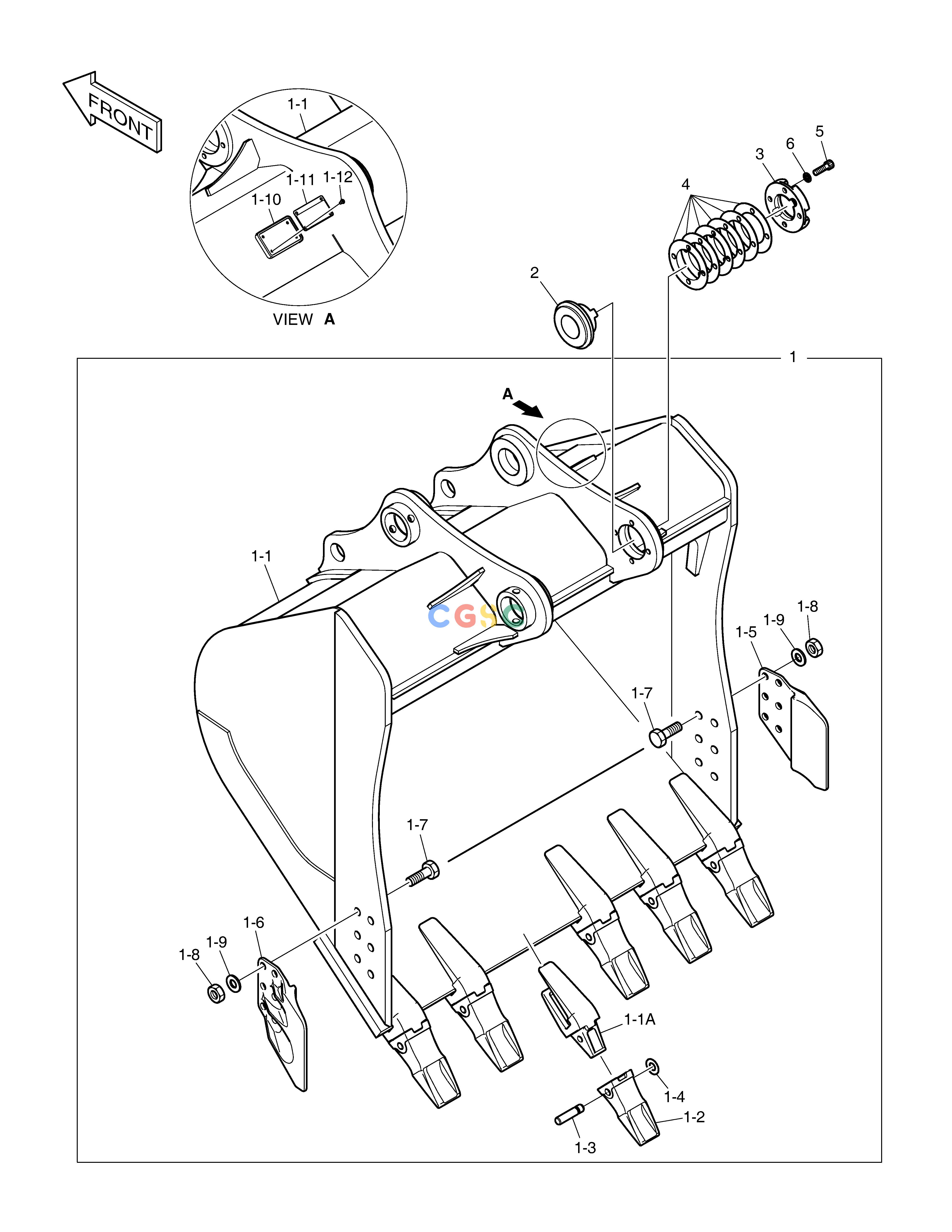 斗山零件查询BUCKET ASS'Y - 1.5m³ DX300LC-5(S/N:1001~1057) Doosan parts catalog online