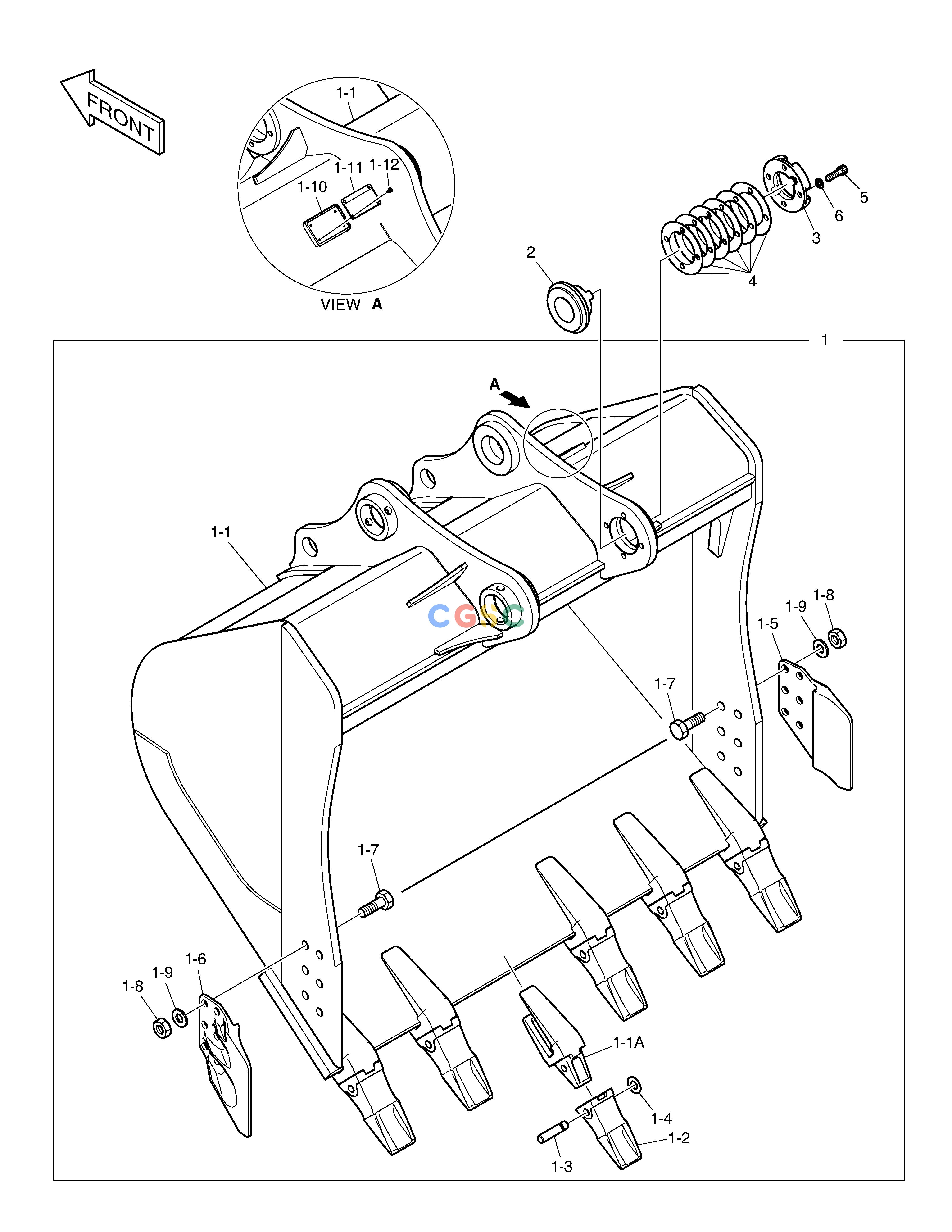 斗山零件查询BUCKET ASS'Y - 1.75m³ DX300LC-5(S/N:1001~1057) Doosan parts catalog online