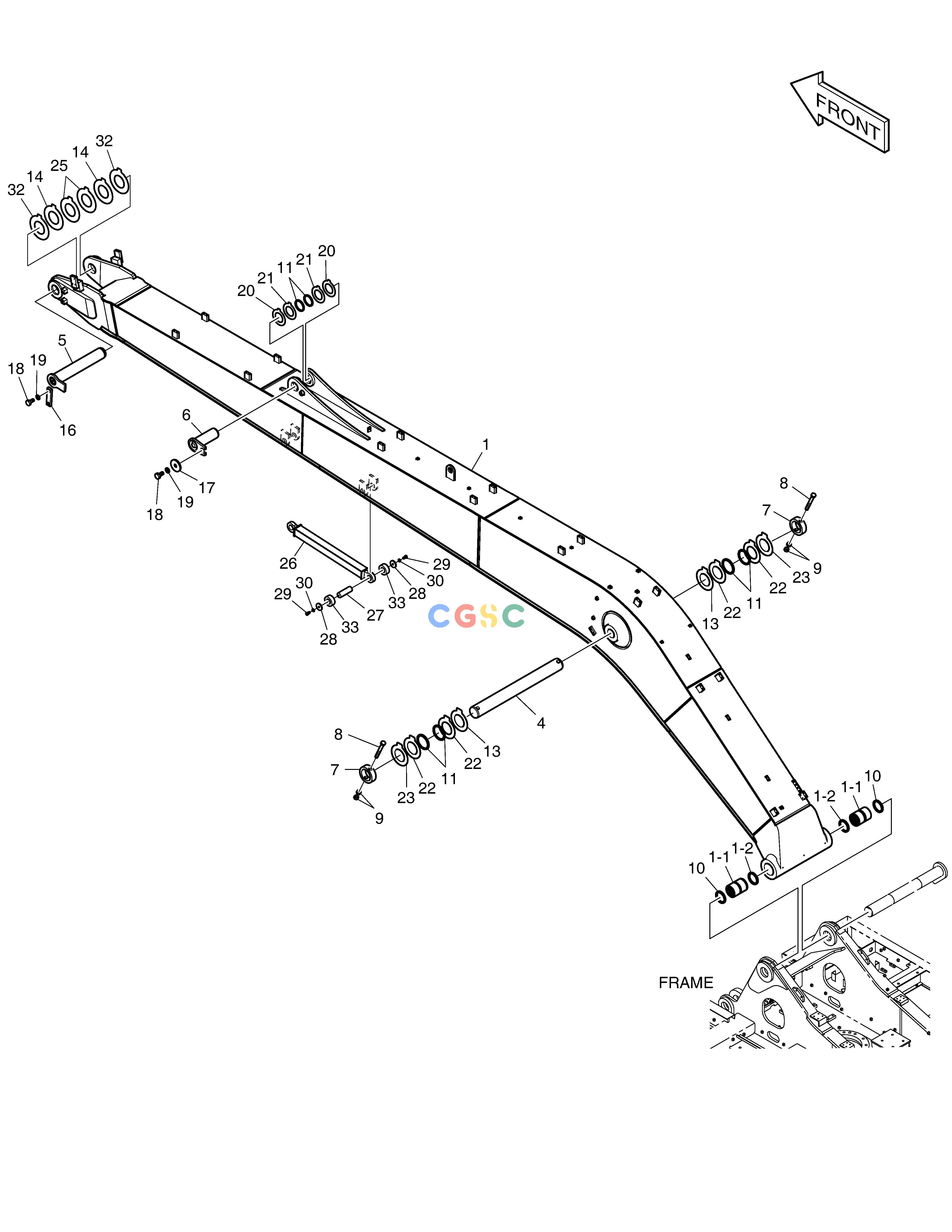 斗山零件查询BOOM - 10m DX300LC-5(S/N:1001~1057) Doosan parts catalog online