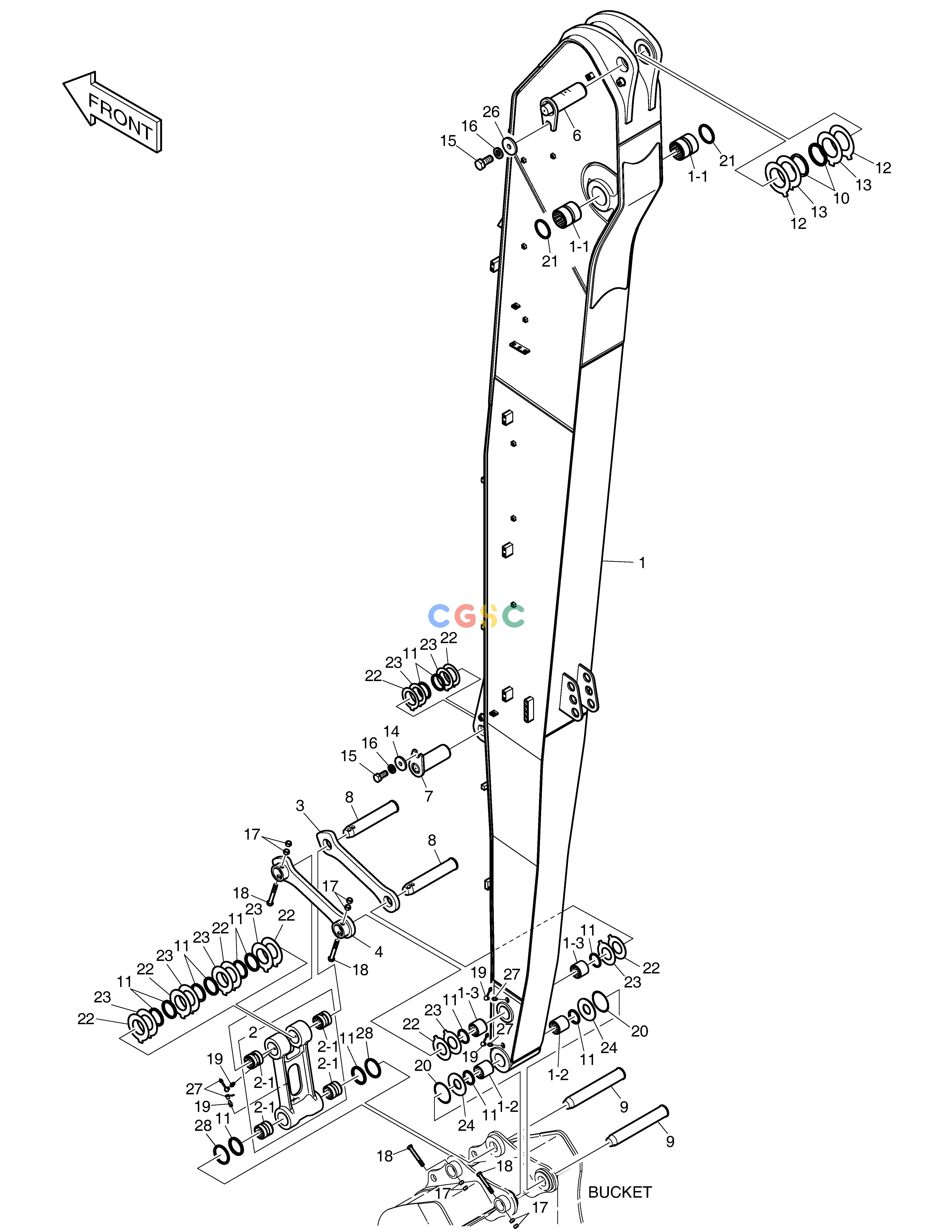 斗山零件查询ARM - 7m DX300LC-5(S/N:1001~1057) Doosan parts catalog online