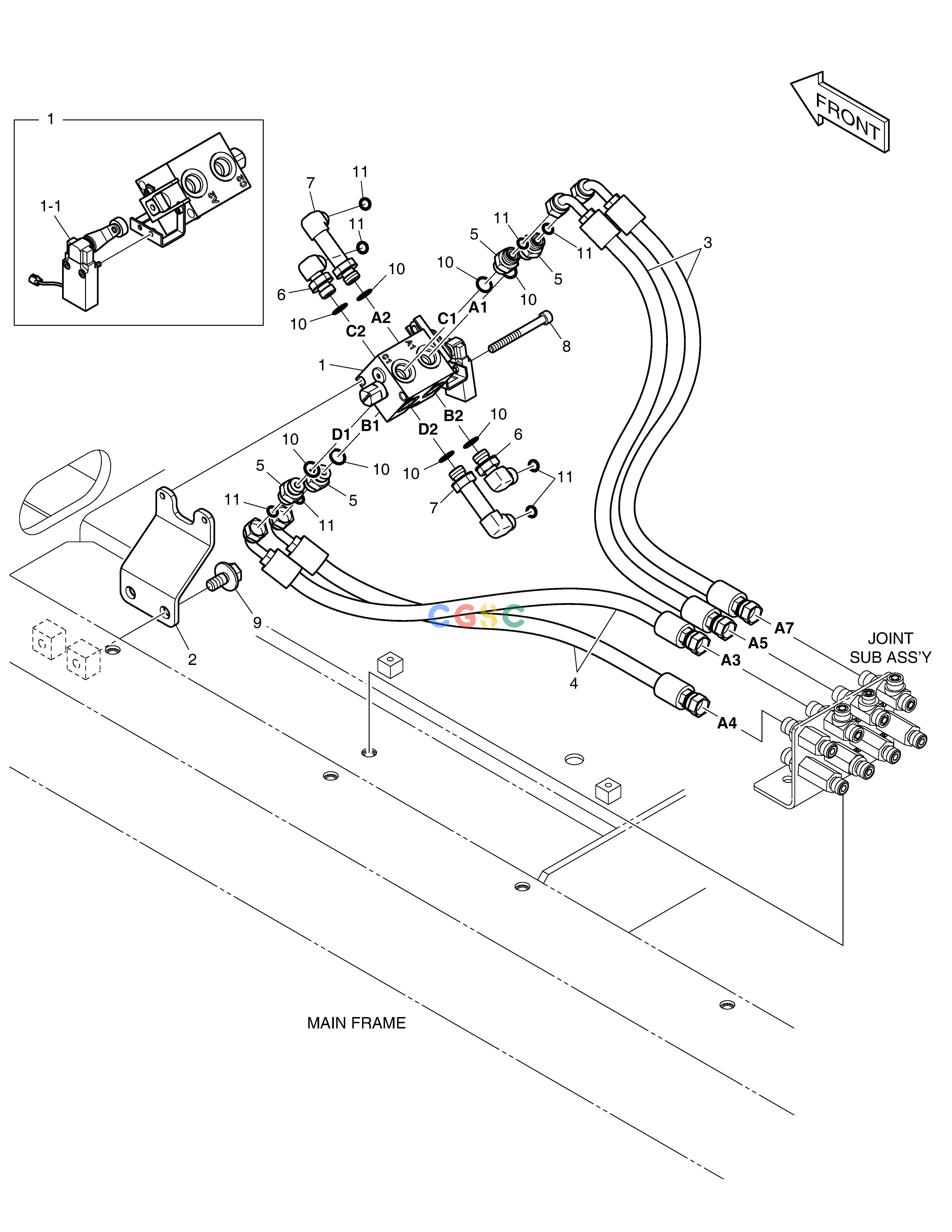 斗山零件查询PILOT PIPING - PATTERN CHANGE(1) DX300LC-5(S/N:1001~1057) Doosan parts catalog online