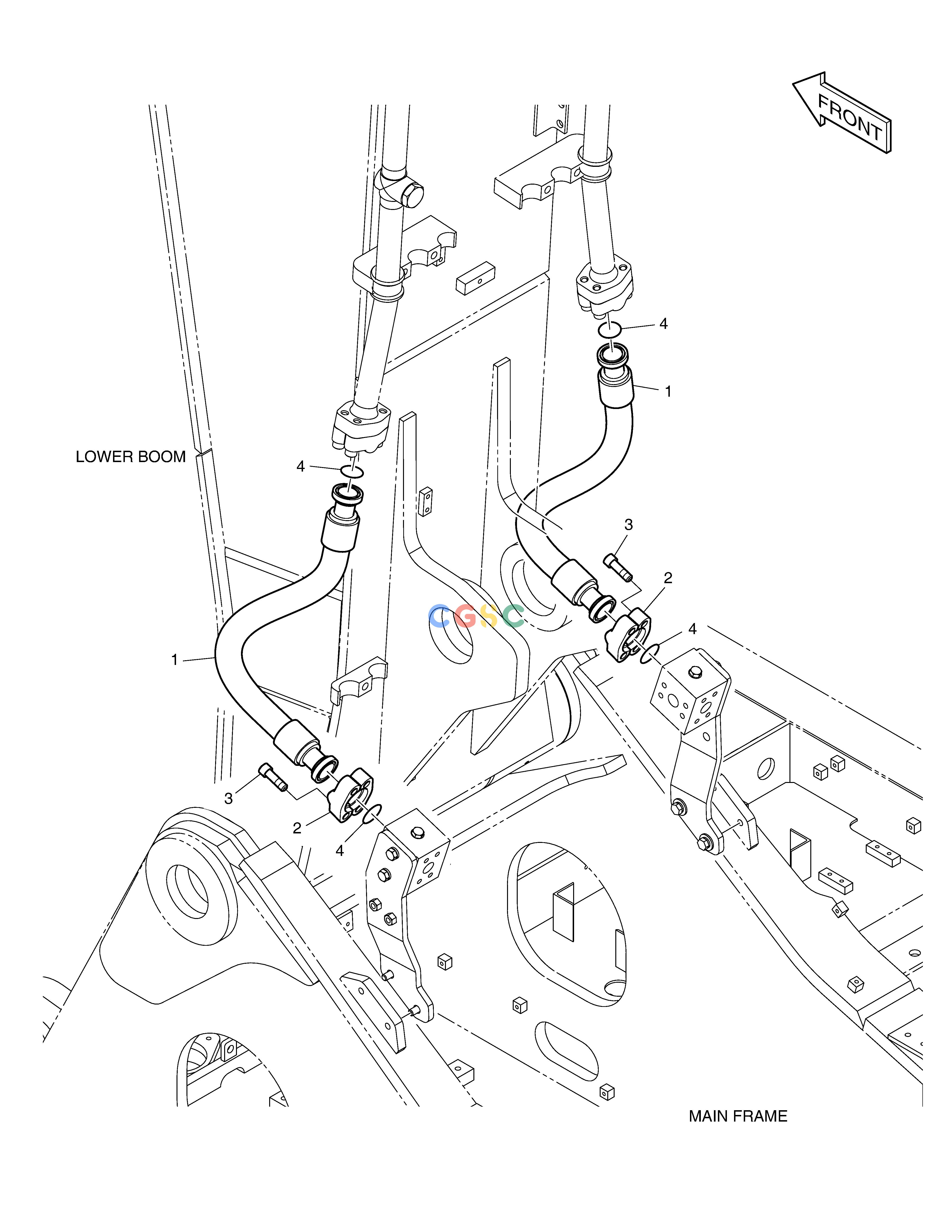 斗山零件查询MAIN PIPING - ONE WAY(ARTI. BOOM) DX300LC-5(S/N:1001~1057) Doosan parts catalog online