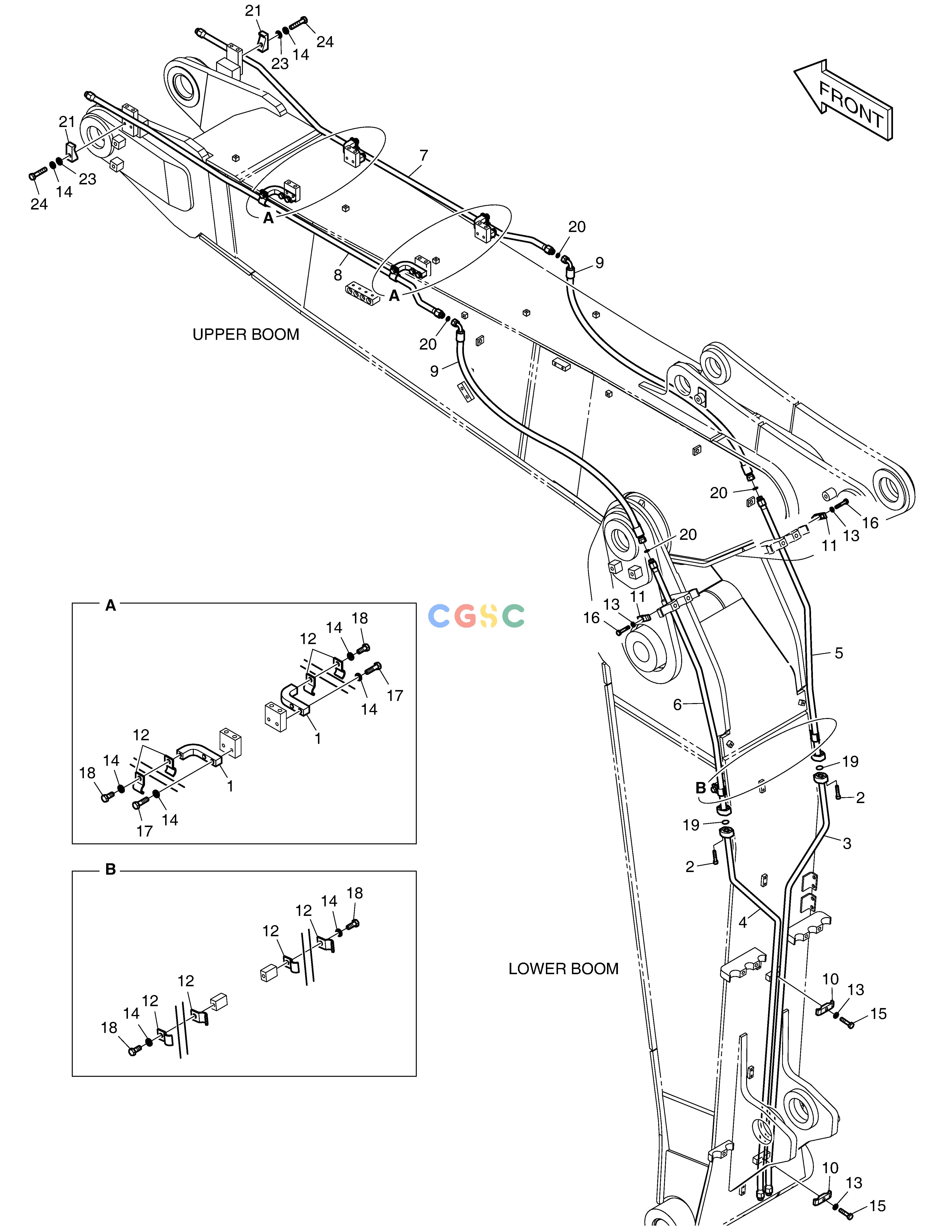 斗山零件查询ARTI. BOOM PIPING - ROTATING DX300LC-5(S/N:1001~1057) Doosan parts catalog online