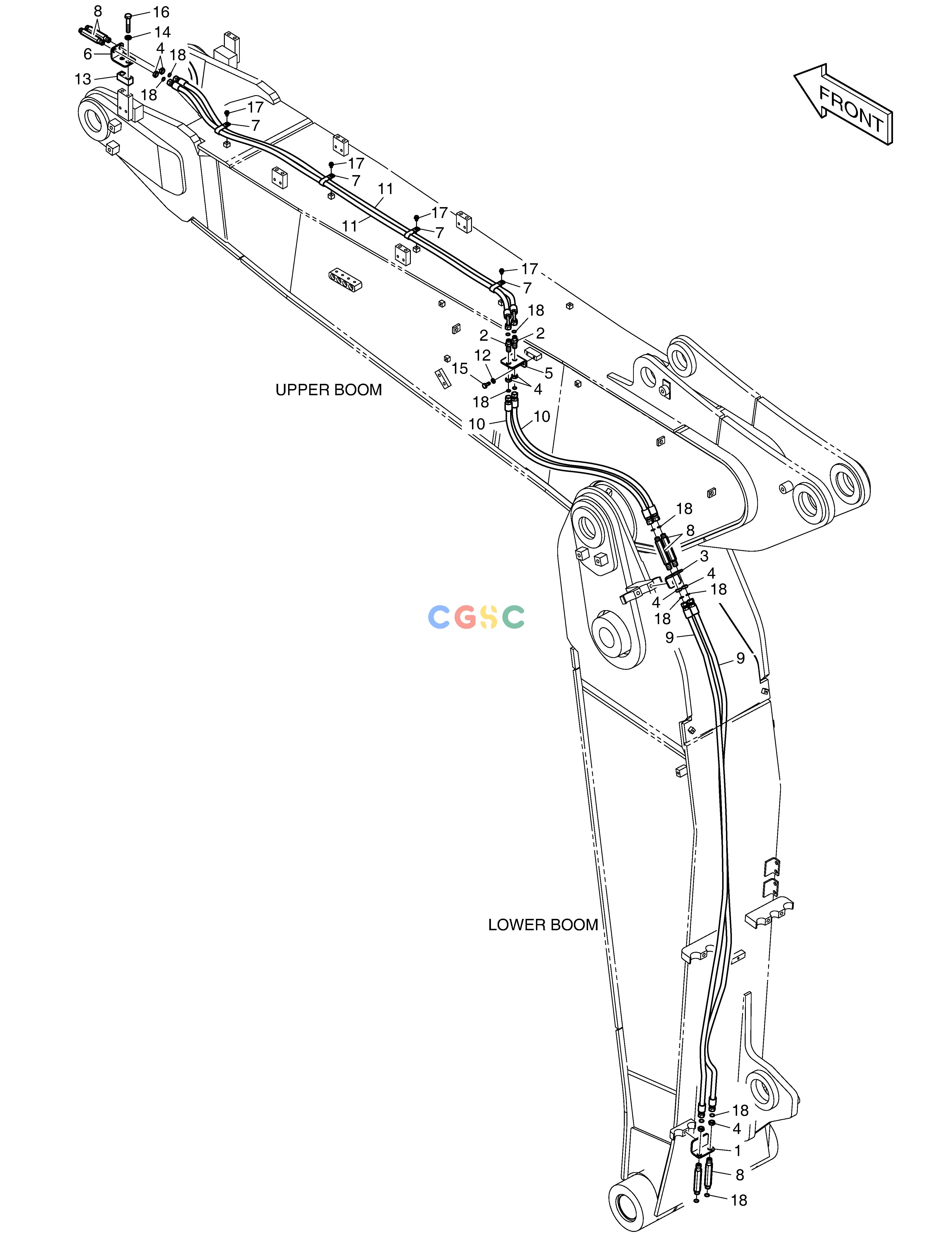 斗山零件查询ARTI. BOOM PIPING - QUICK FIT DX300LC-5(S/N:1001~1057) Doosan parts catalog online