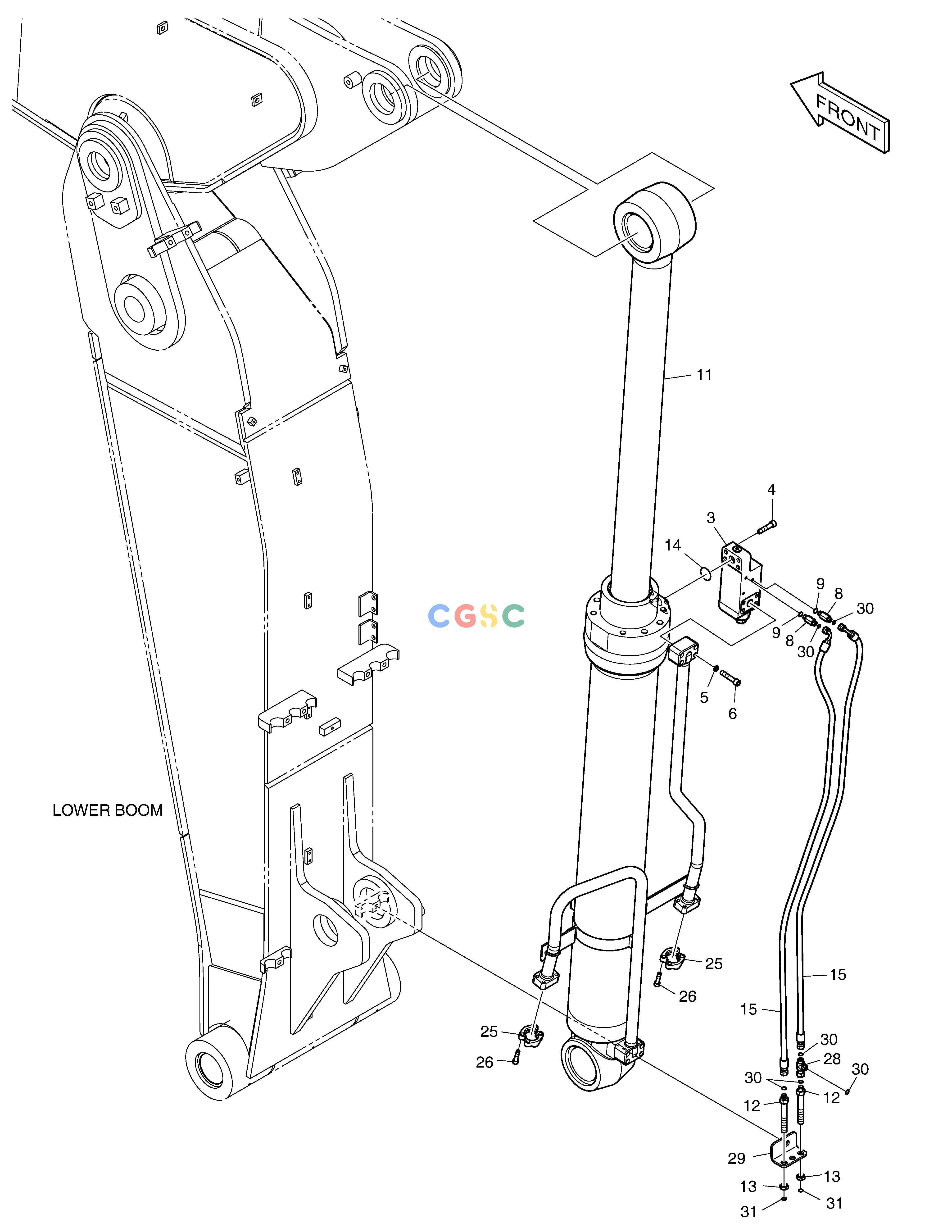 斗山零件查询ARTI. BOOM PIPING - LOCK VALVE DX300LC-5(S/N:1001~1057) Doosan parts catalog online