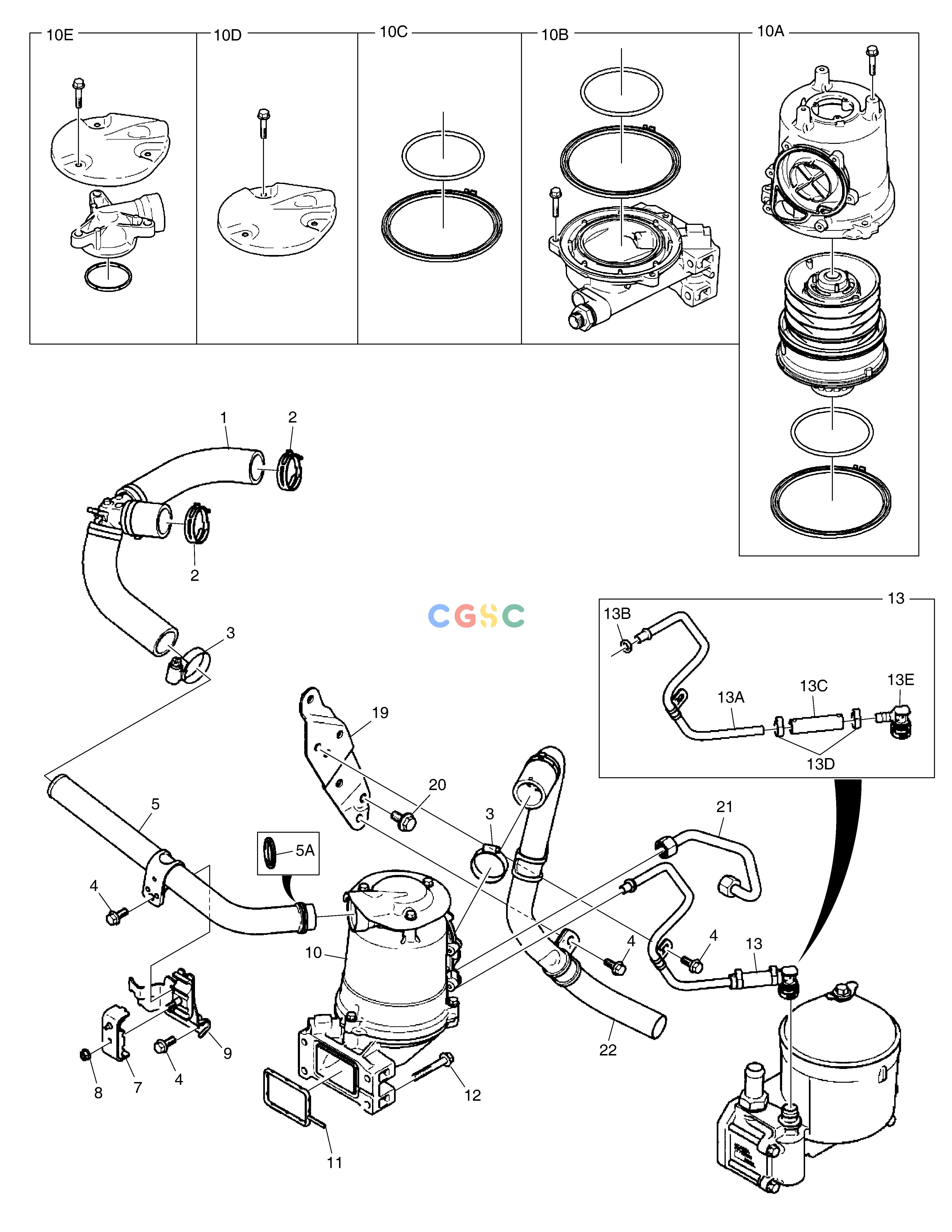 斗山零件查询BREATHER SYSTEM DX340LC-5 / DX350LC-5(S/N:10001~10049) Doosan parts catalog online