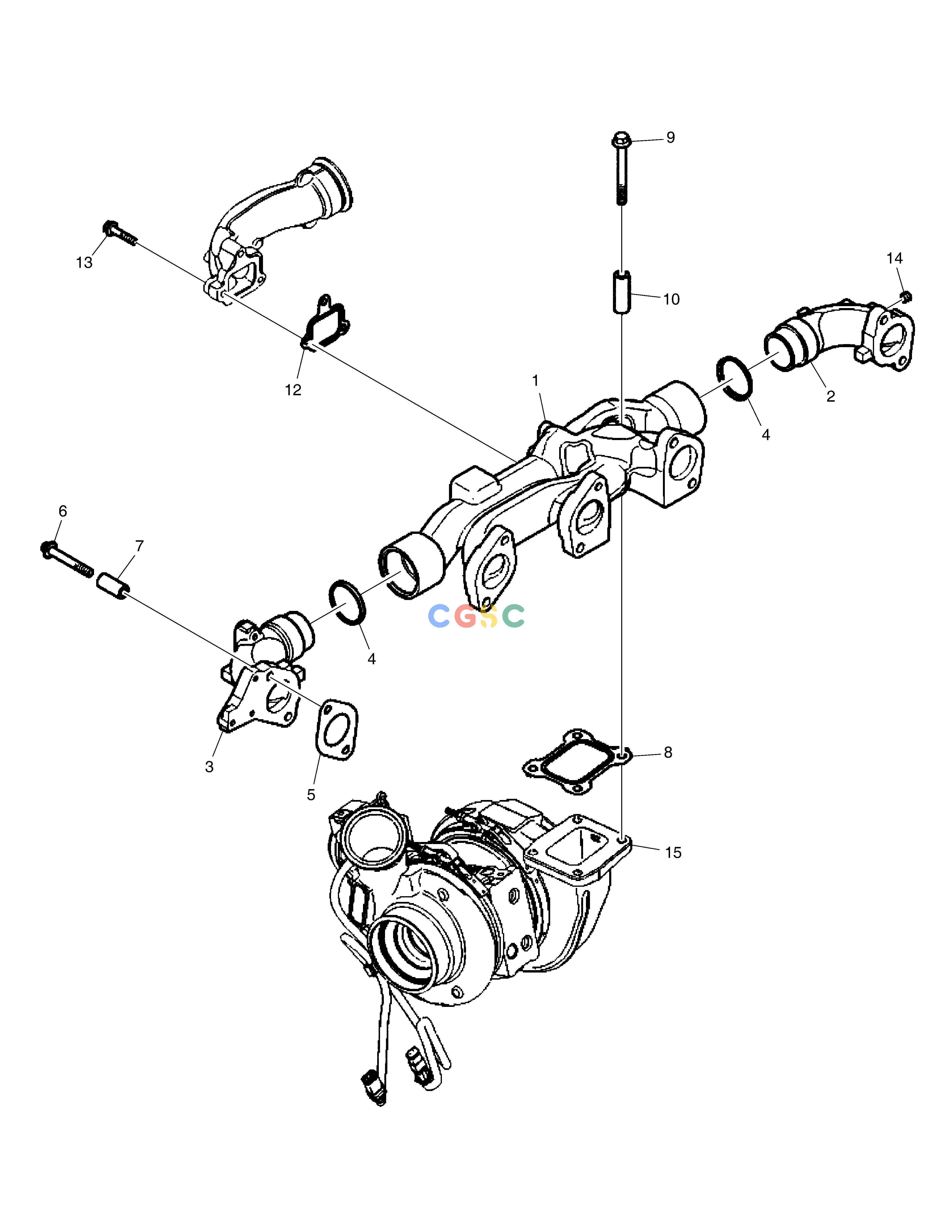 斗山零件查询EXHAUST MANIFOLD DX340LC-5 / DX350LC-5(S/N:10001~10049) Doosan parts catalog online