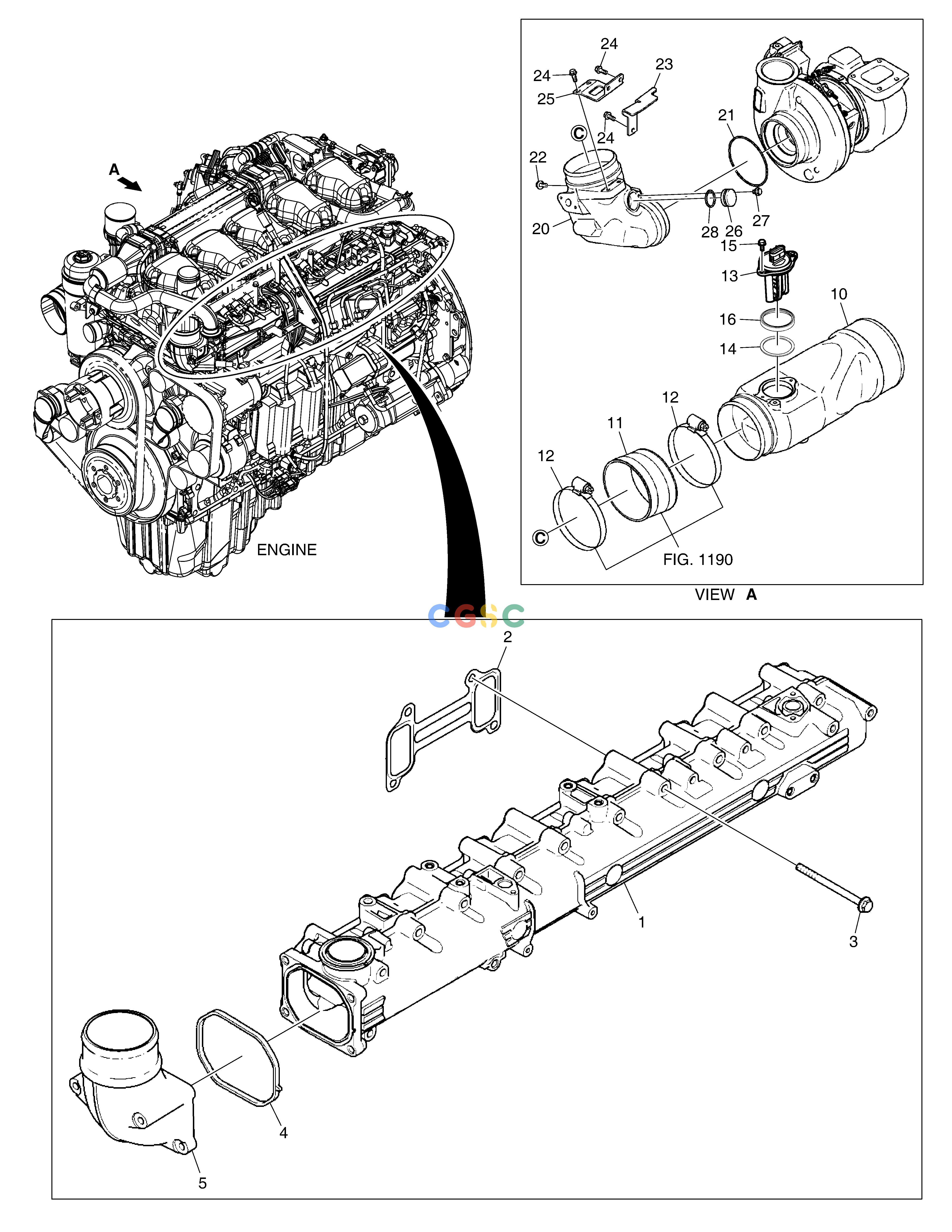 斗山零件查询INTAKE MANIFOLD DX340LC-5 / DX350LC-5(S/N:10001~10049) Doosan parts catalog online
