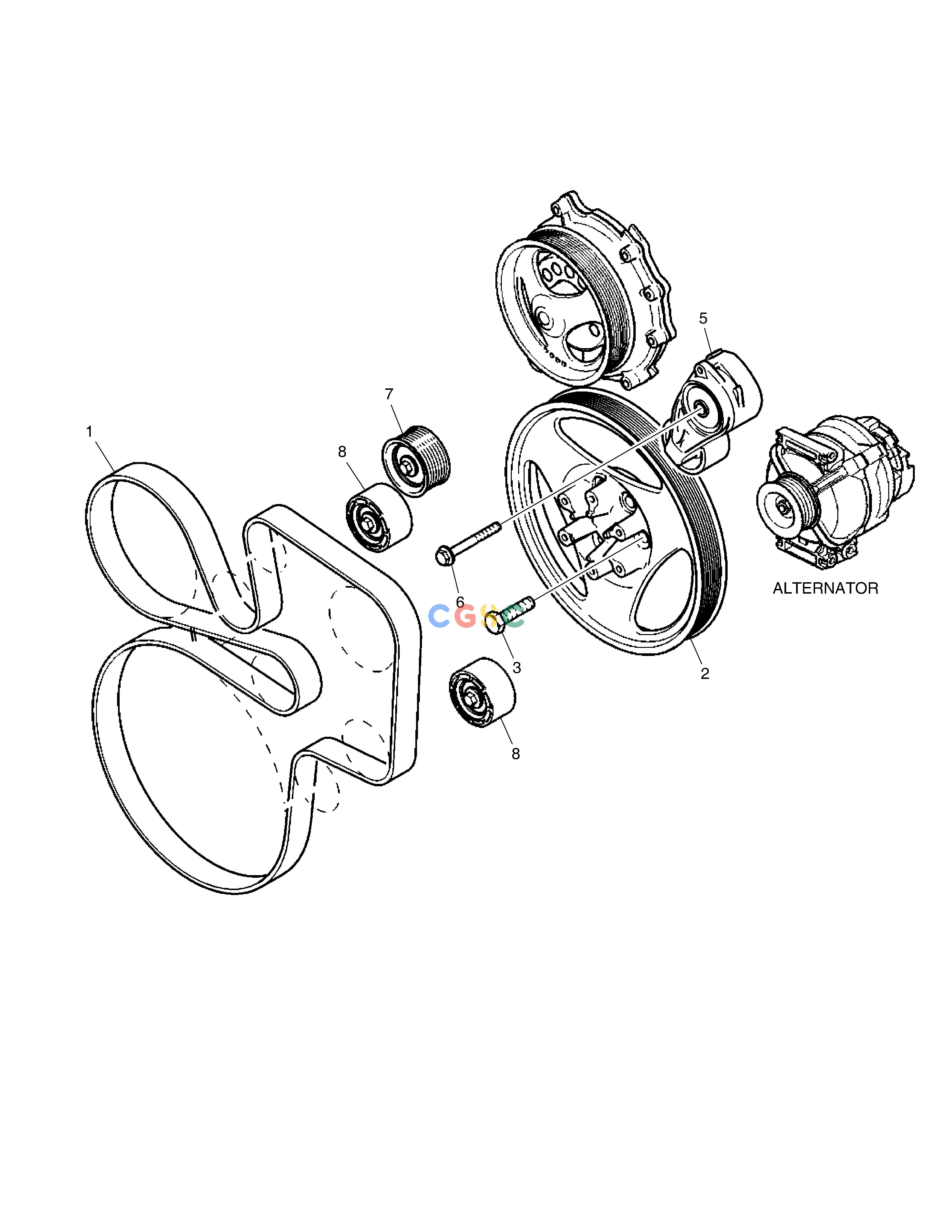 斗山零件查询BELT TRANSMISSION(1) DX340LC-5 / DX350LC-5(S/N:10001~10049) Doosan parts catalog online