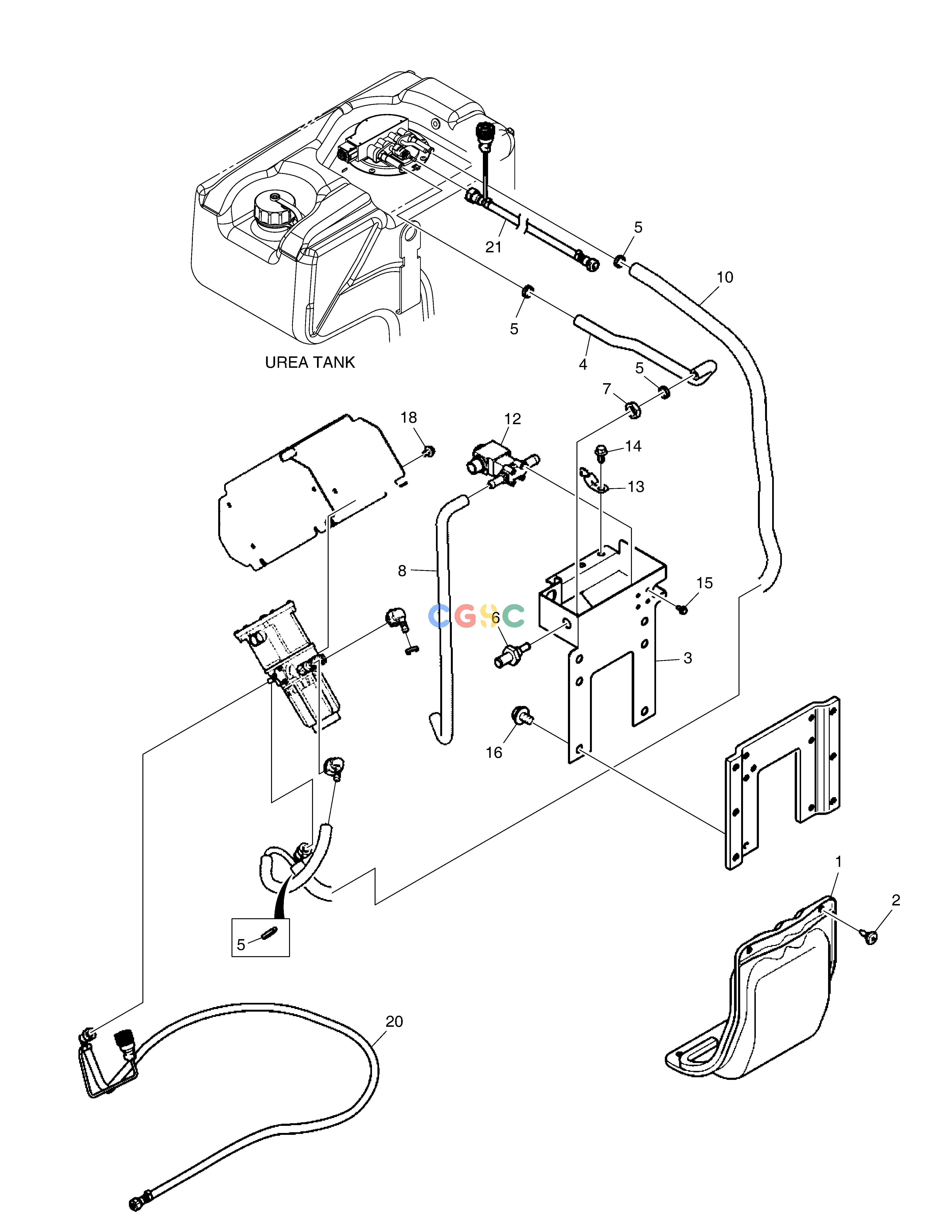 斗山零件查询DOSAGE PUMP PIPING DX340LC-5 / DX350LC-5(S/N:10001~10049) Doosan parts catalog online