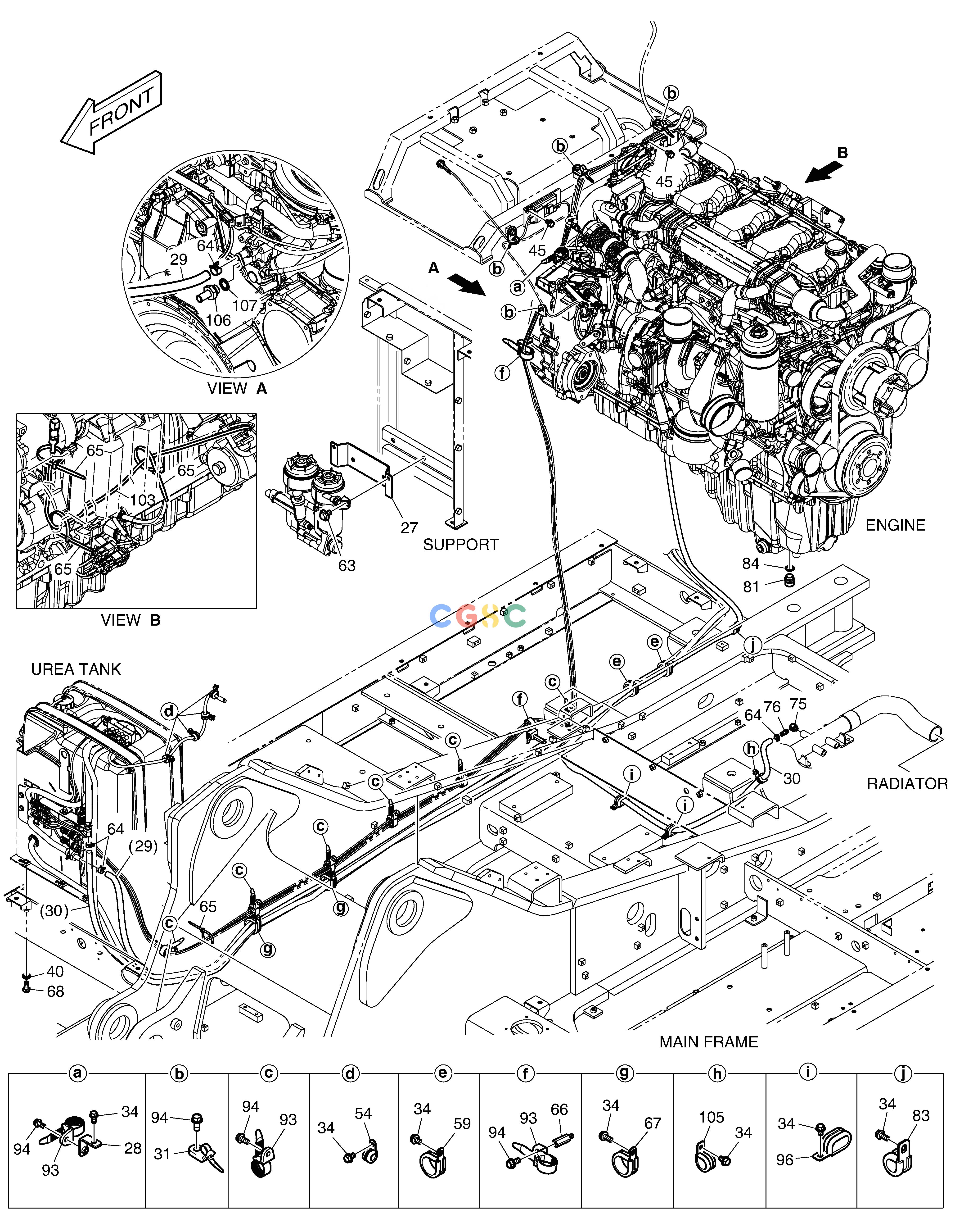 斗山零件查询ENGINE MOUNTING(2) DX340LC-5 / DX350LC-5(S/N:10001~10049) Doosan parts catalog online
