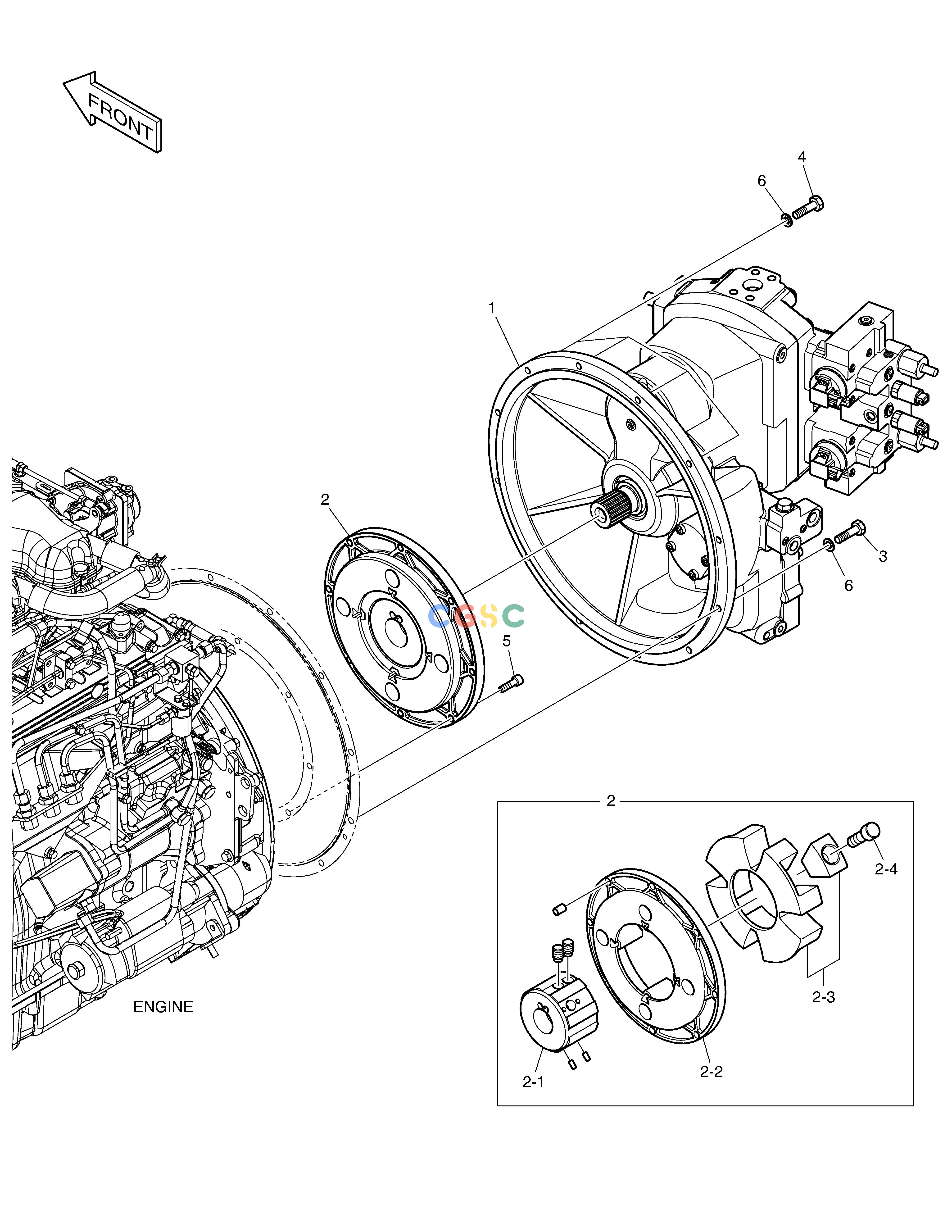 斗山零件查询PUMP MOUNTING DX340LC-5 / DX350LC-5(S/N:10001~10049) Doosan parts catalog online