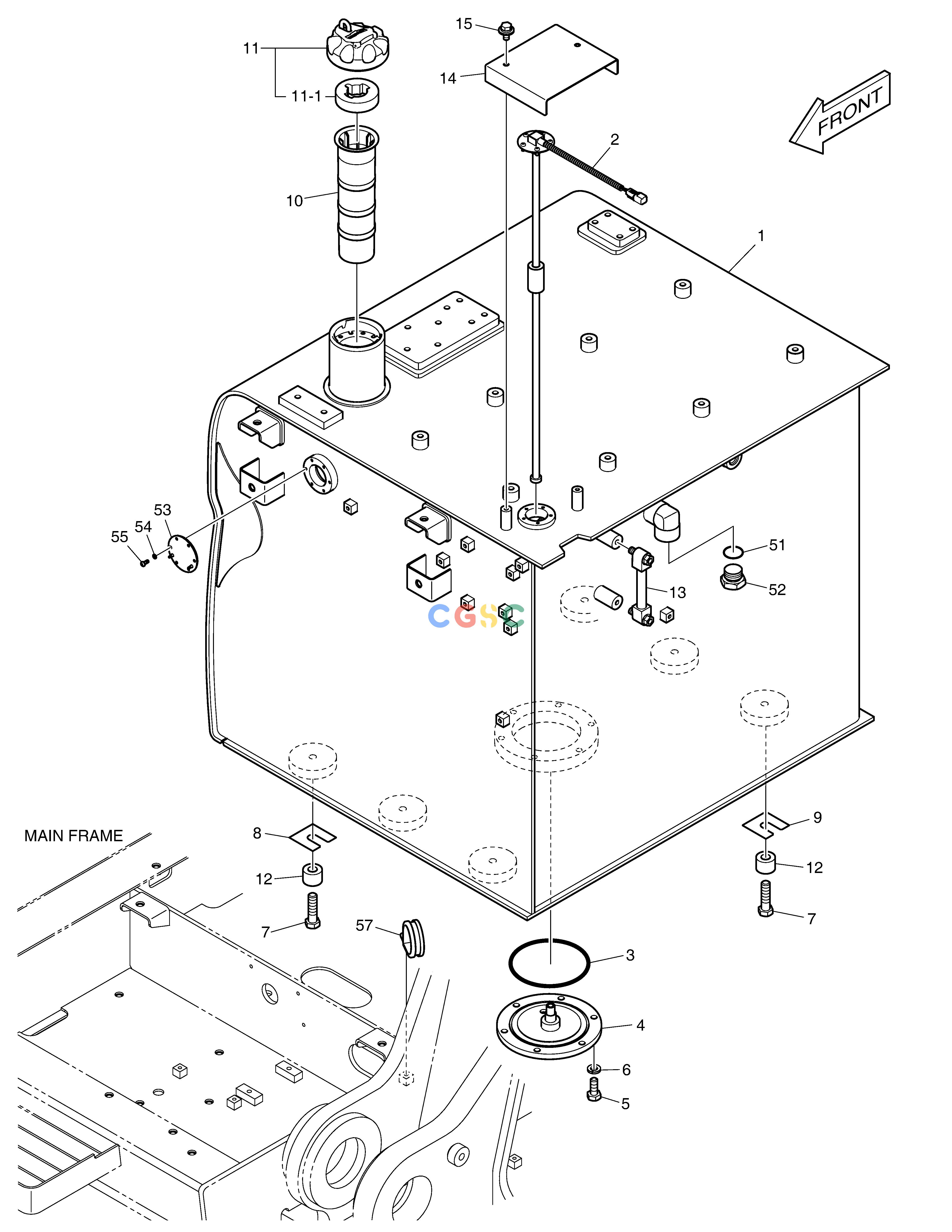 斗山零件查询FUEL TANK DX340LC-5 / DX350LC-5(S/N:10001~10049) Doosan parts catalog online