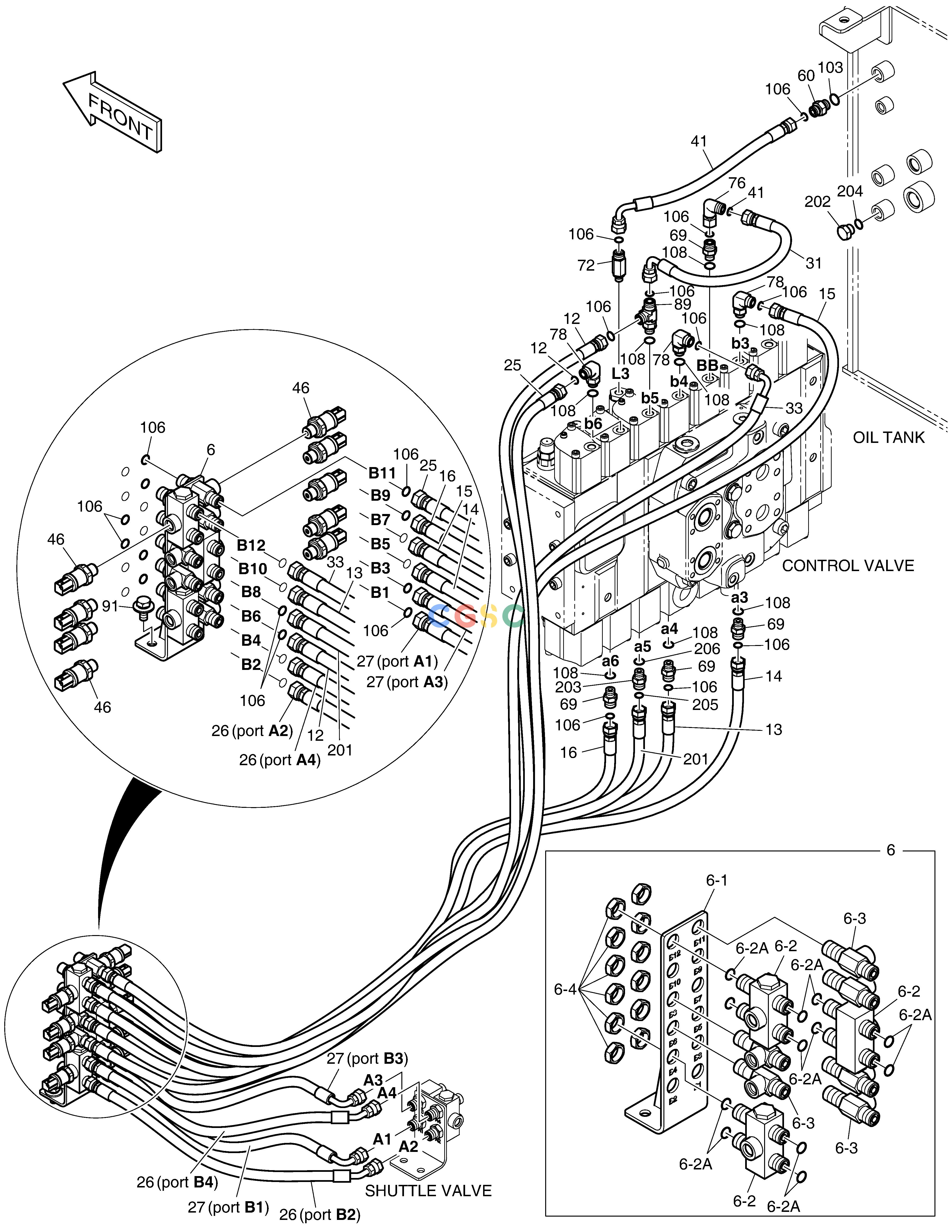 斗山零件查询PILOT PIPING(4) DX340LC-5 / DX350LC-5(S/N:10001~10049) Doosan parts catalog online