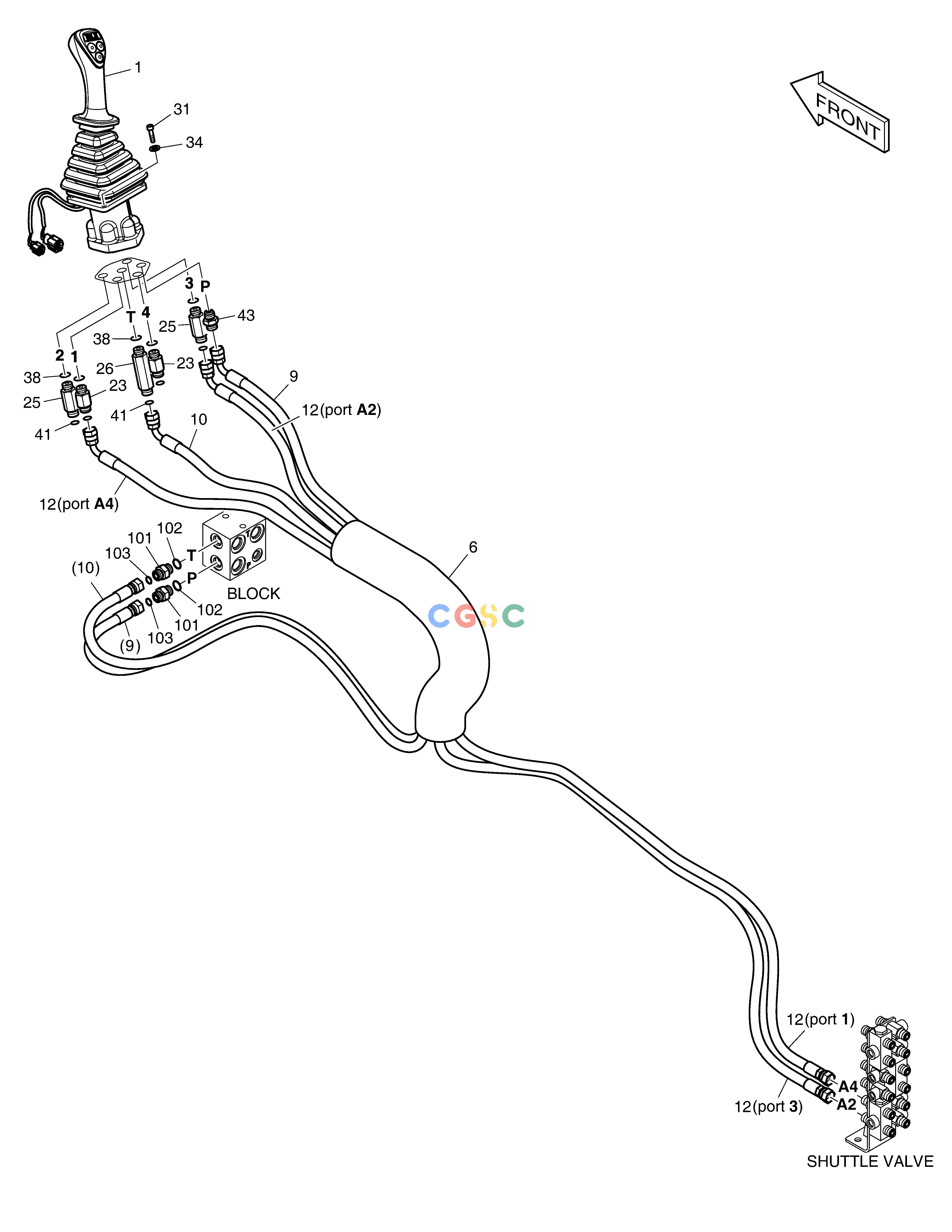 斗山零件查询PILOT PIPING(6) DX340LC-5 / DX350LC-5(S/N:10001~10049) Doosan parts catalog online